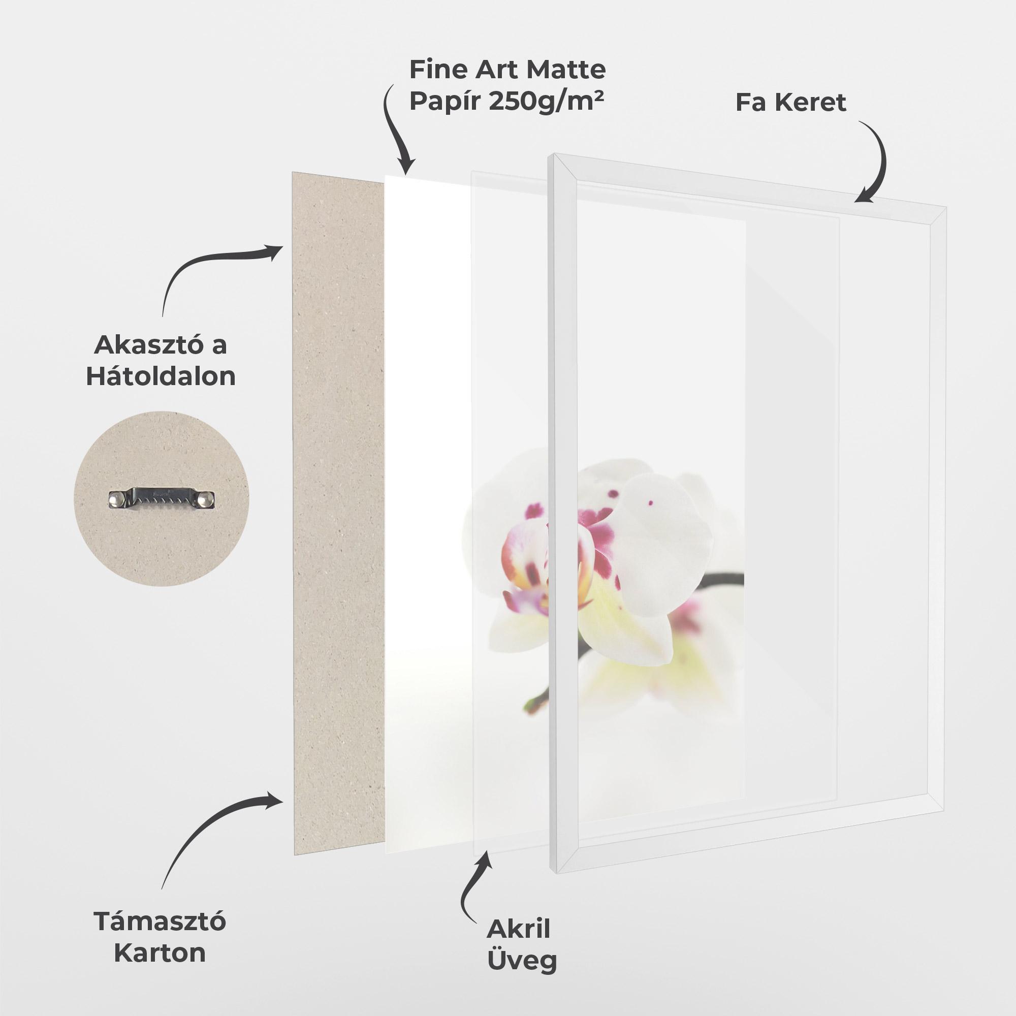 Keretezett Poszter Clean White Orchid mockup 1