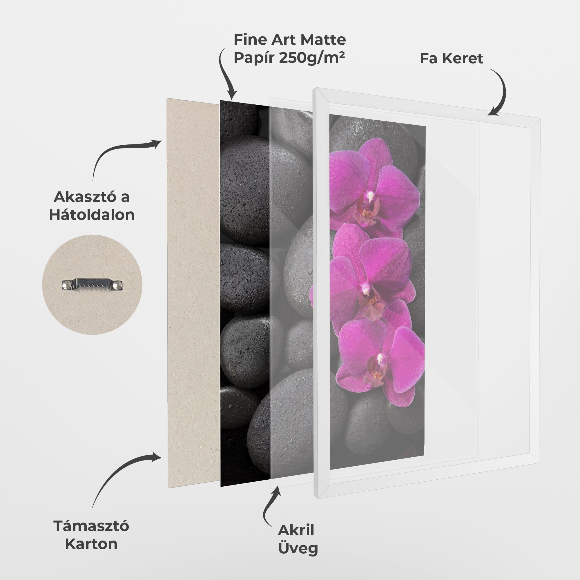 Keretezett Poszter Purple Orchid On Rocks mockup 1