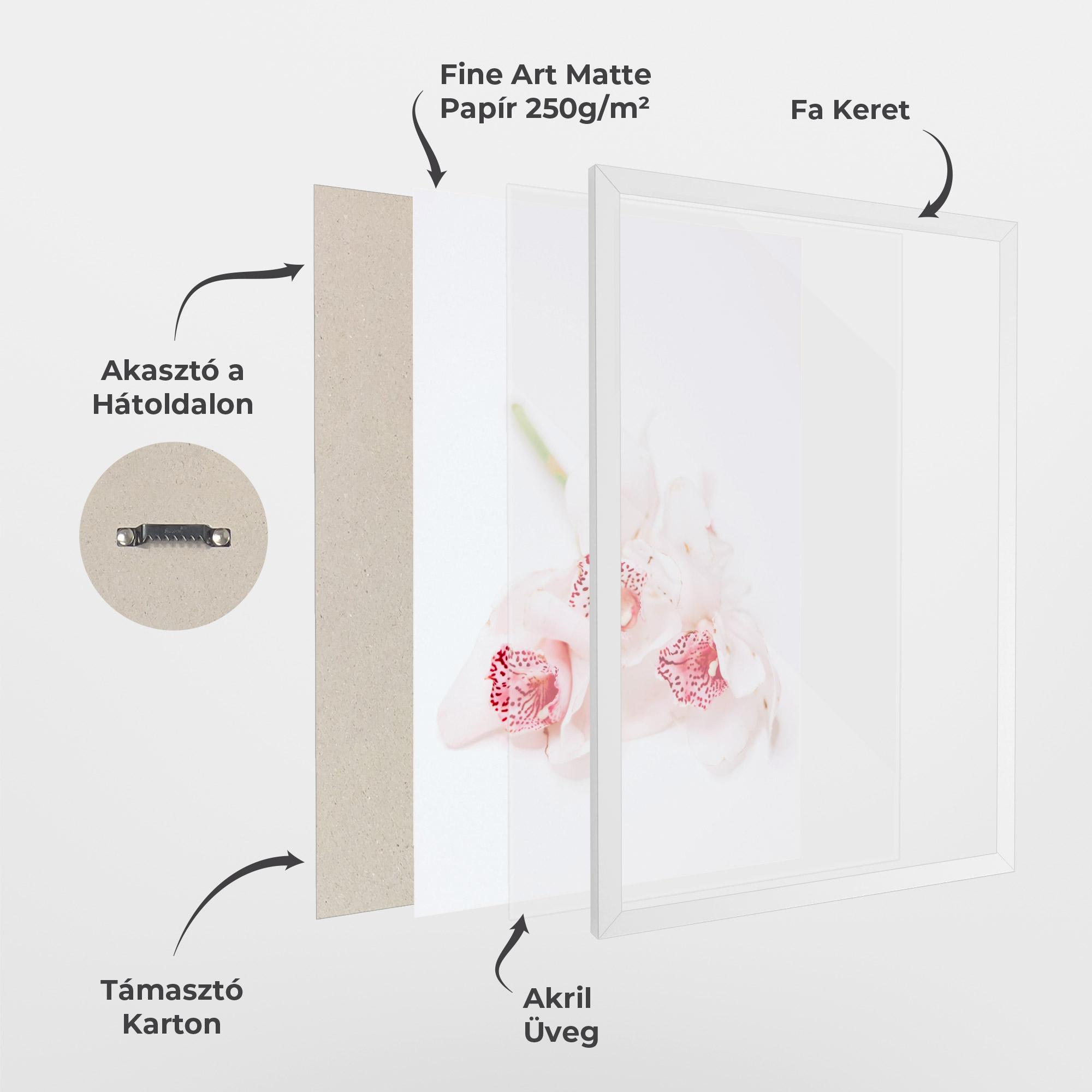 Keretezett Poszter White Orchid With Pink mockup 1