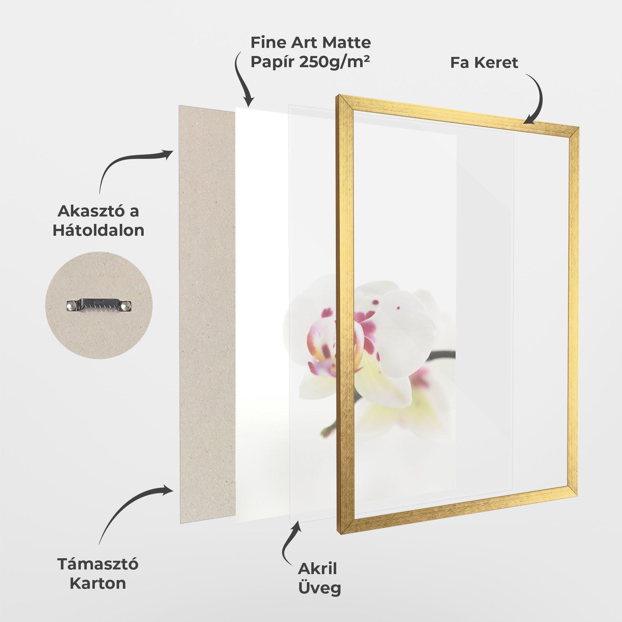 Keretezett Poszter Clean White Orchid mockup 1