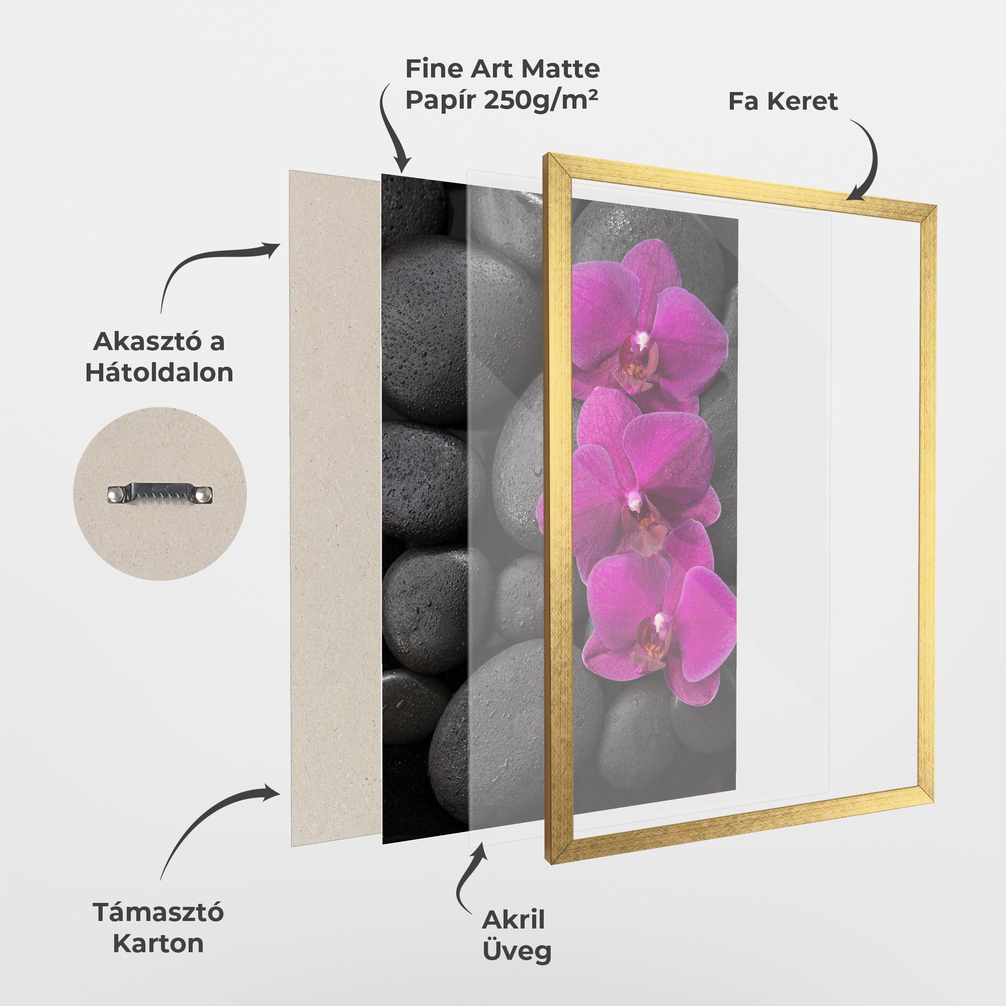 Keretezett Poszter Purple Orchid On Rocks mockup 1