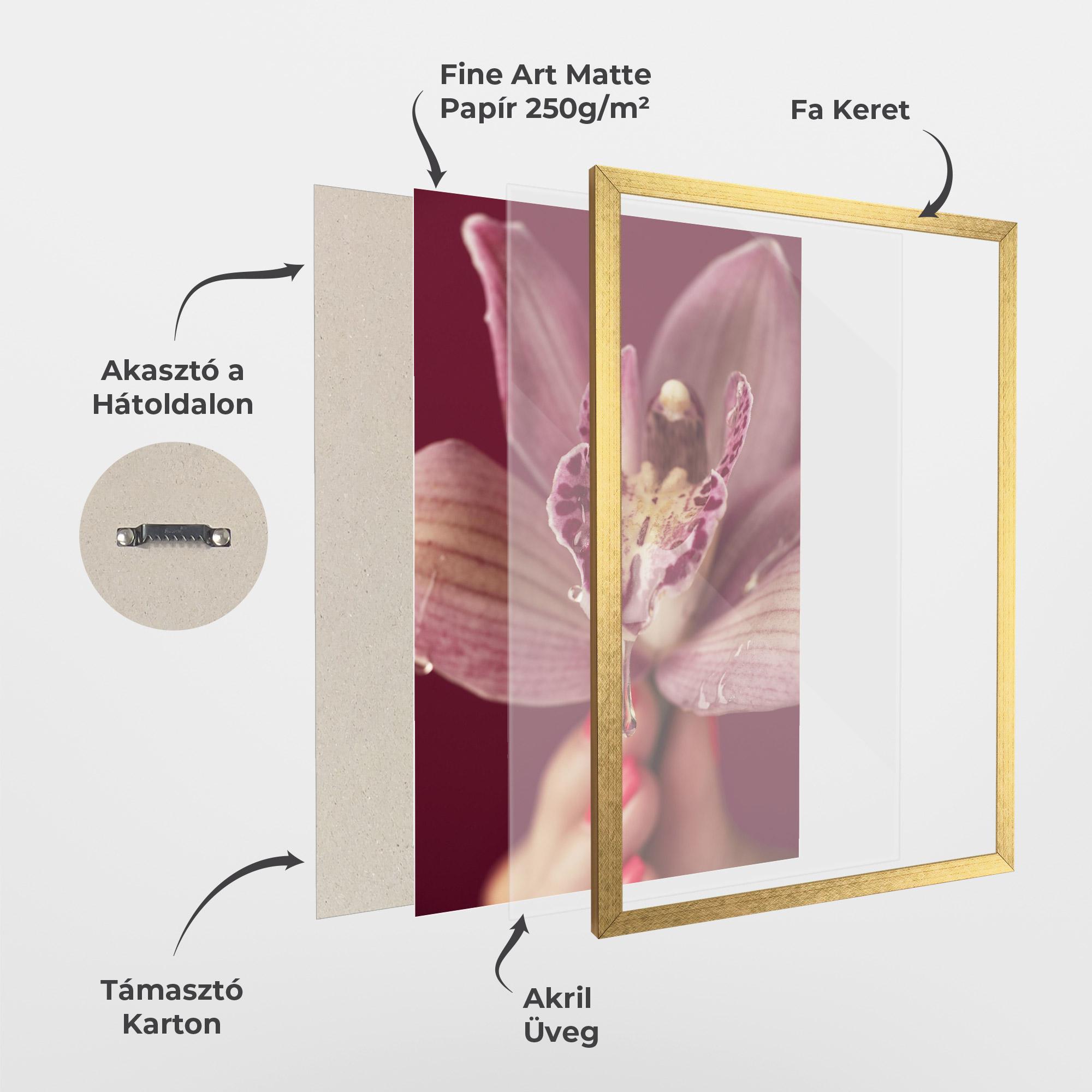 Keretezett Poszter Wet Orchid mockup 1