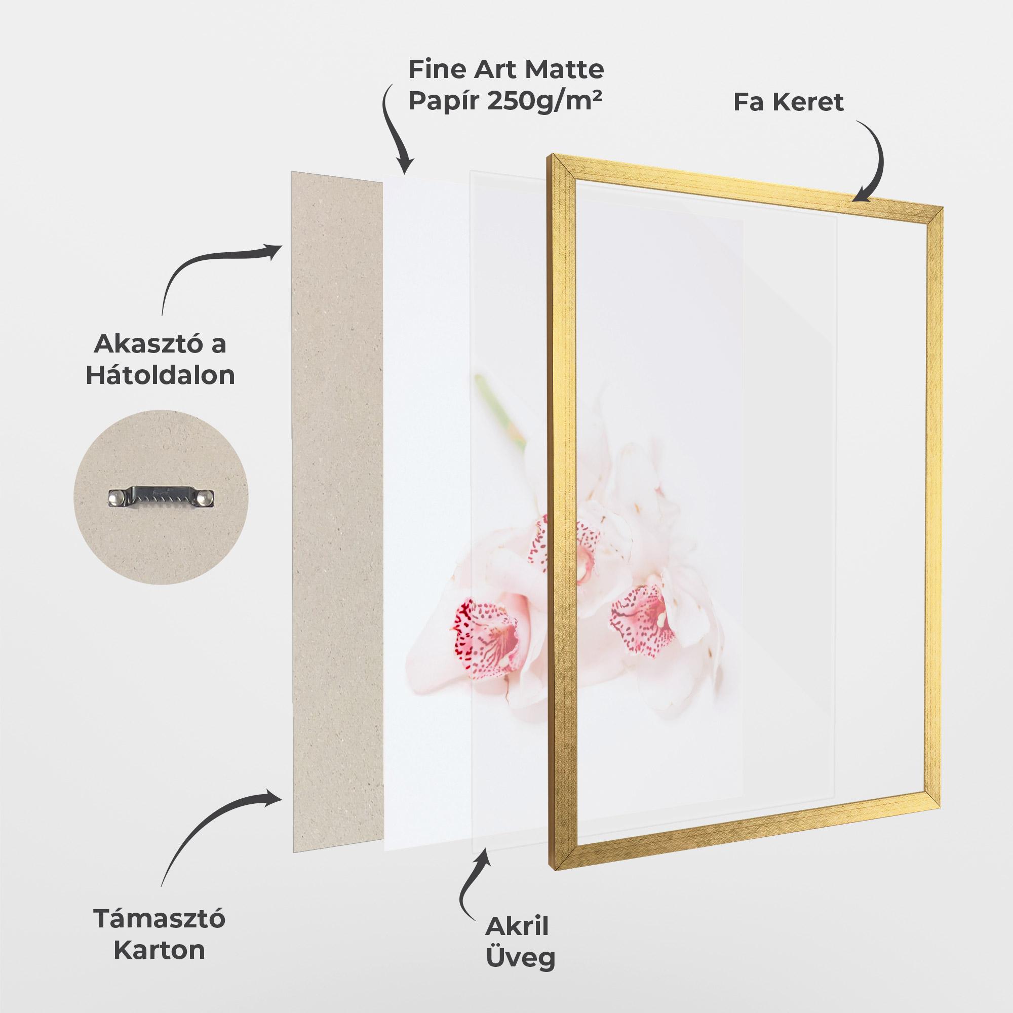 Keretezett Poszter White Orchid With Pink mockup 1
