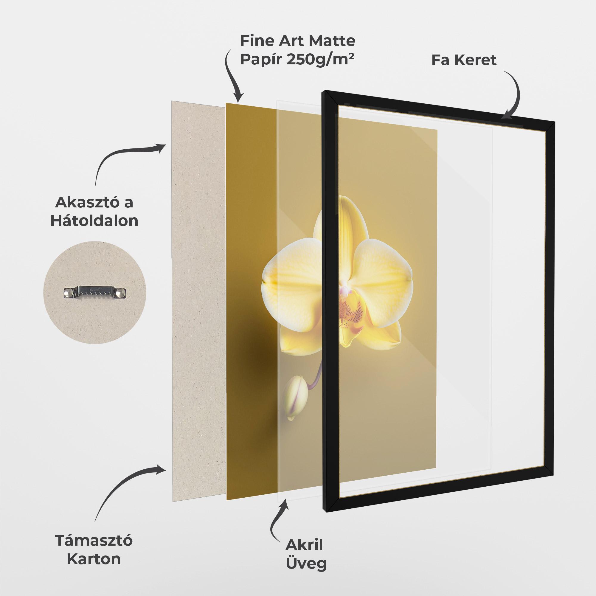 Keretezett Poszter Pastel Yellow Orchid mockup 1