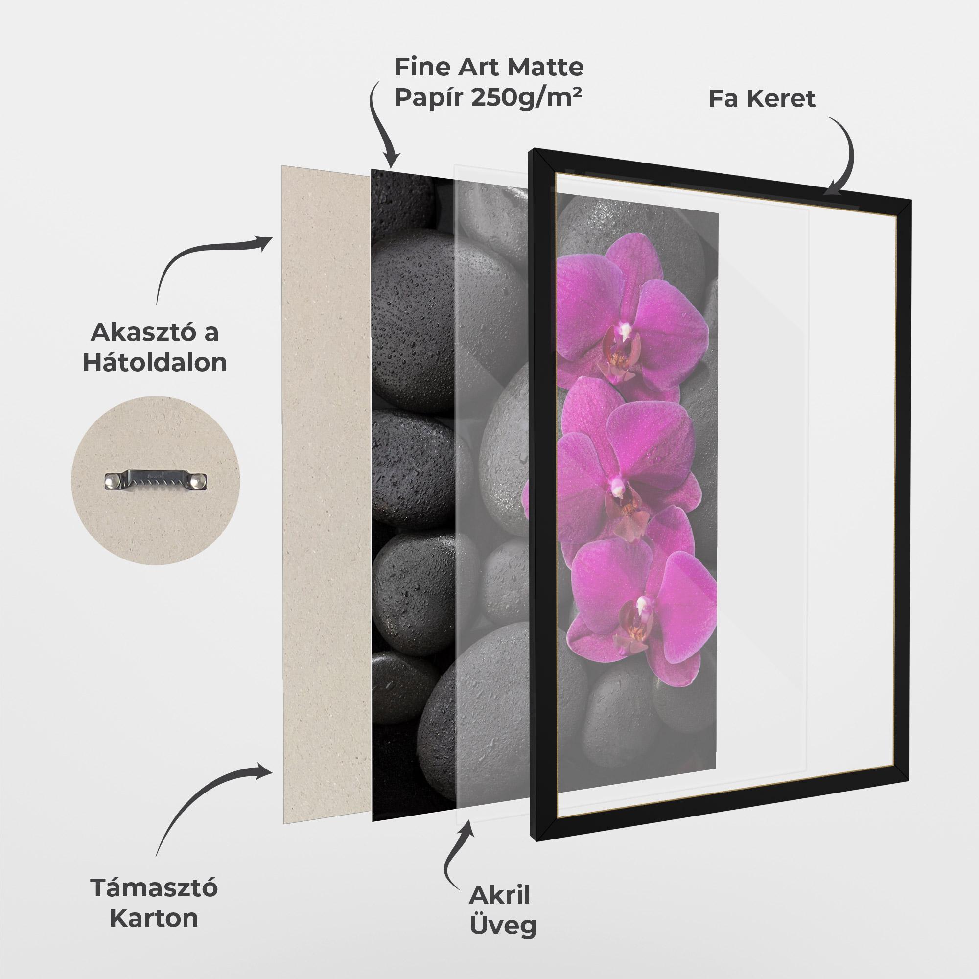 Keretezett Poszter Purple Orchid On Rocks mockup 1