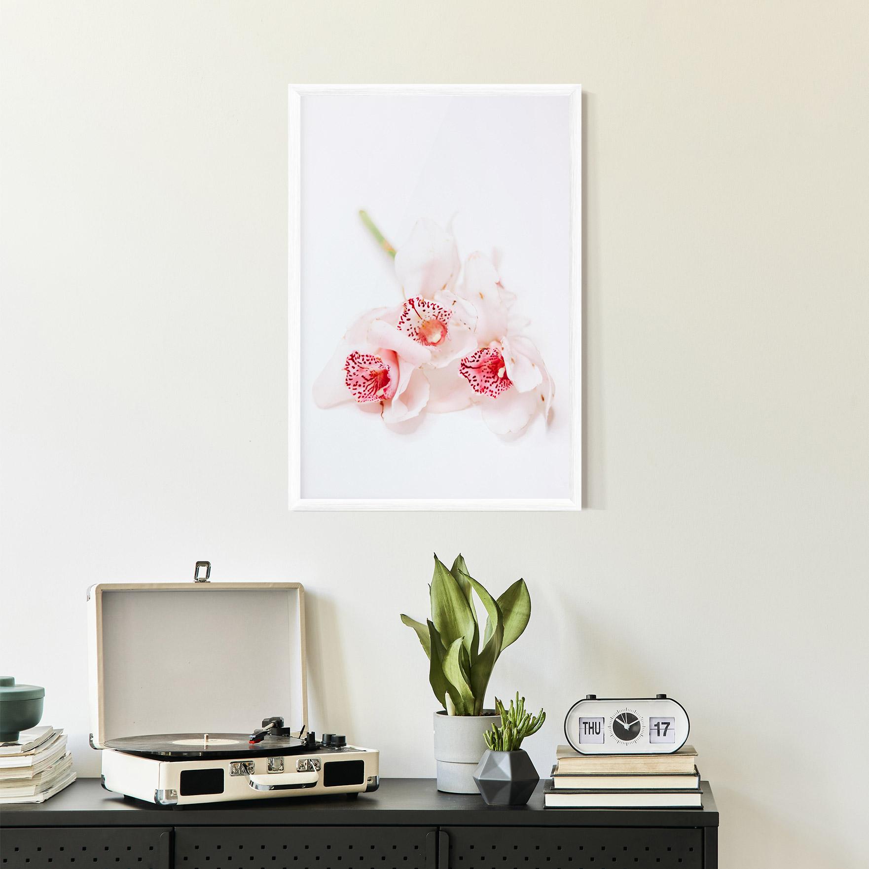 Keretezett Poszter White Orchid With Pink mockup 2