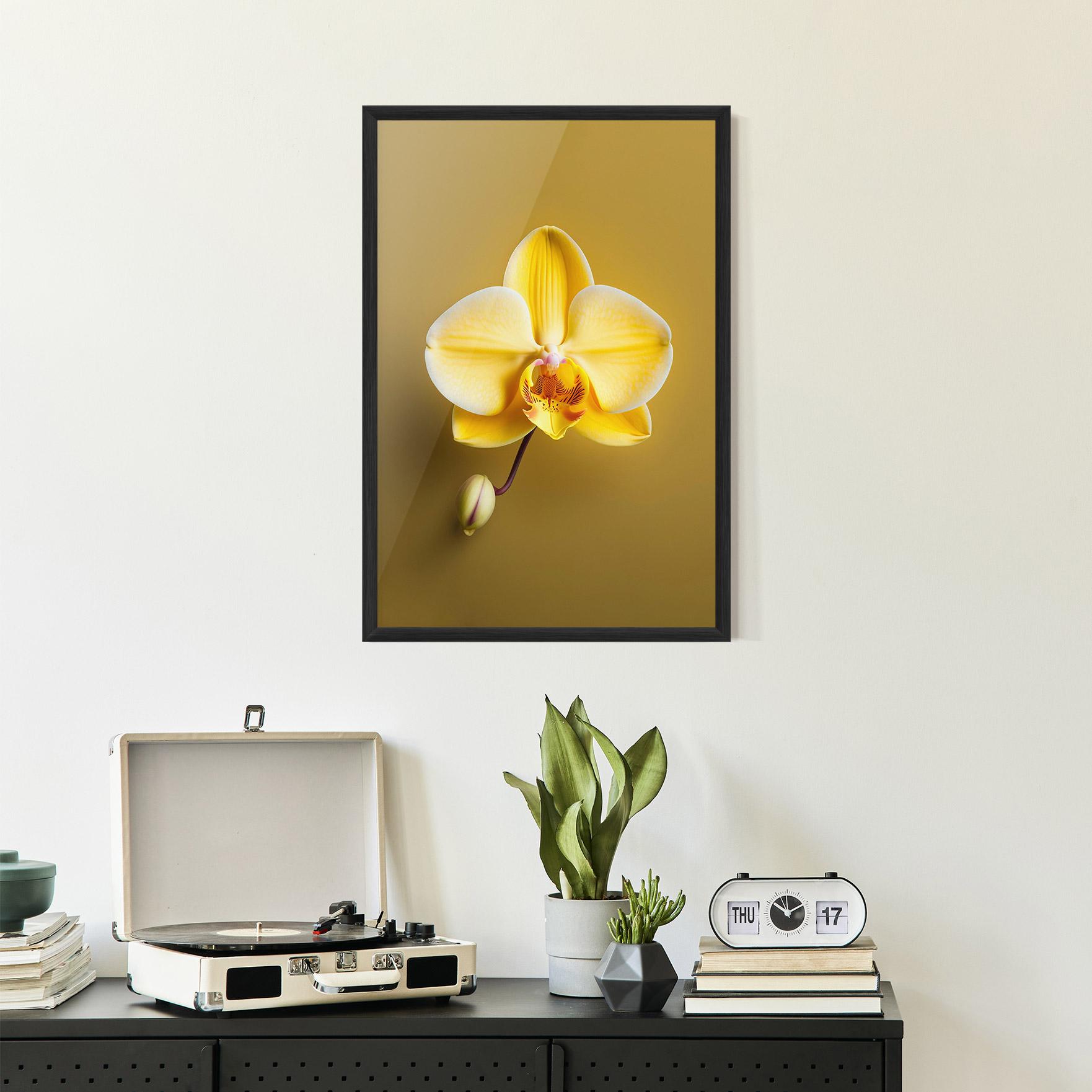 Keretezett Poszter Pastel Yellow Orchid mockup 2