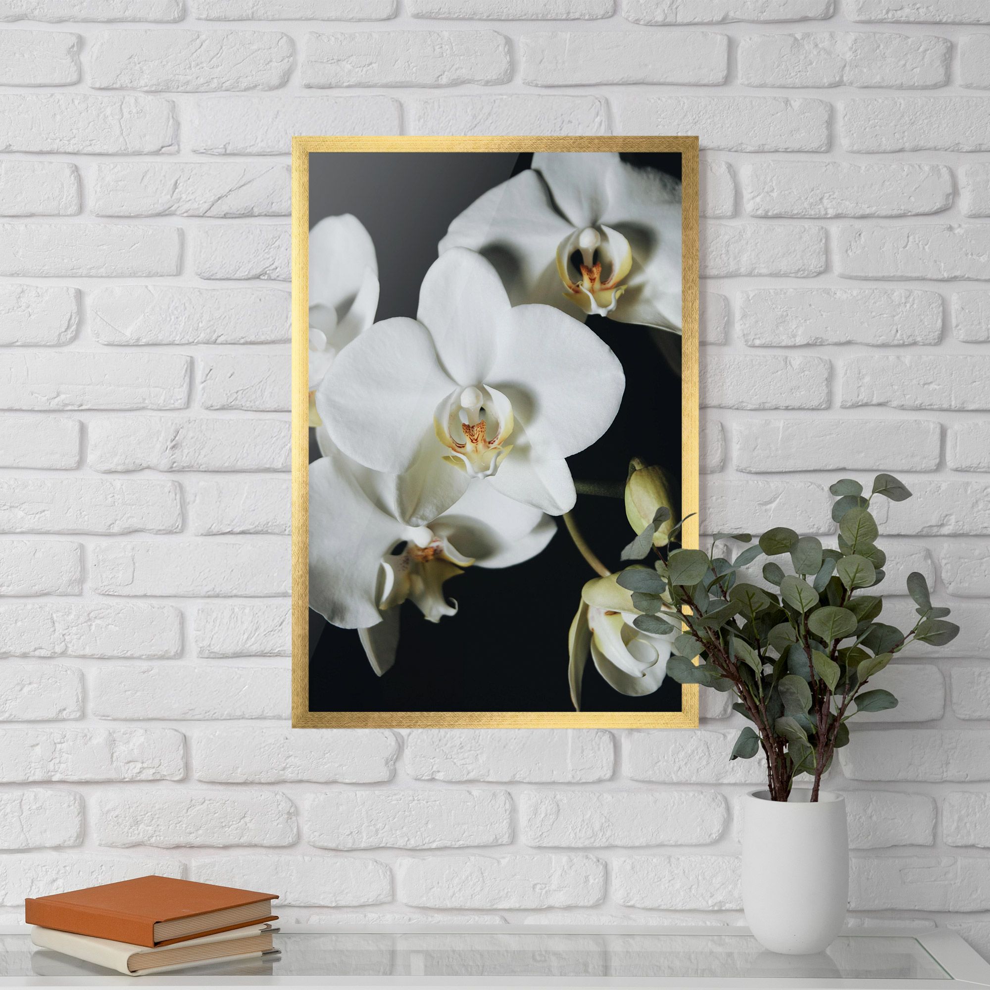 White Orchid On Black mockup 5