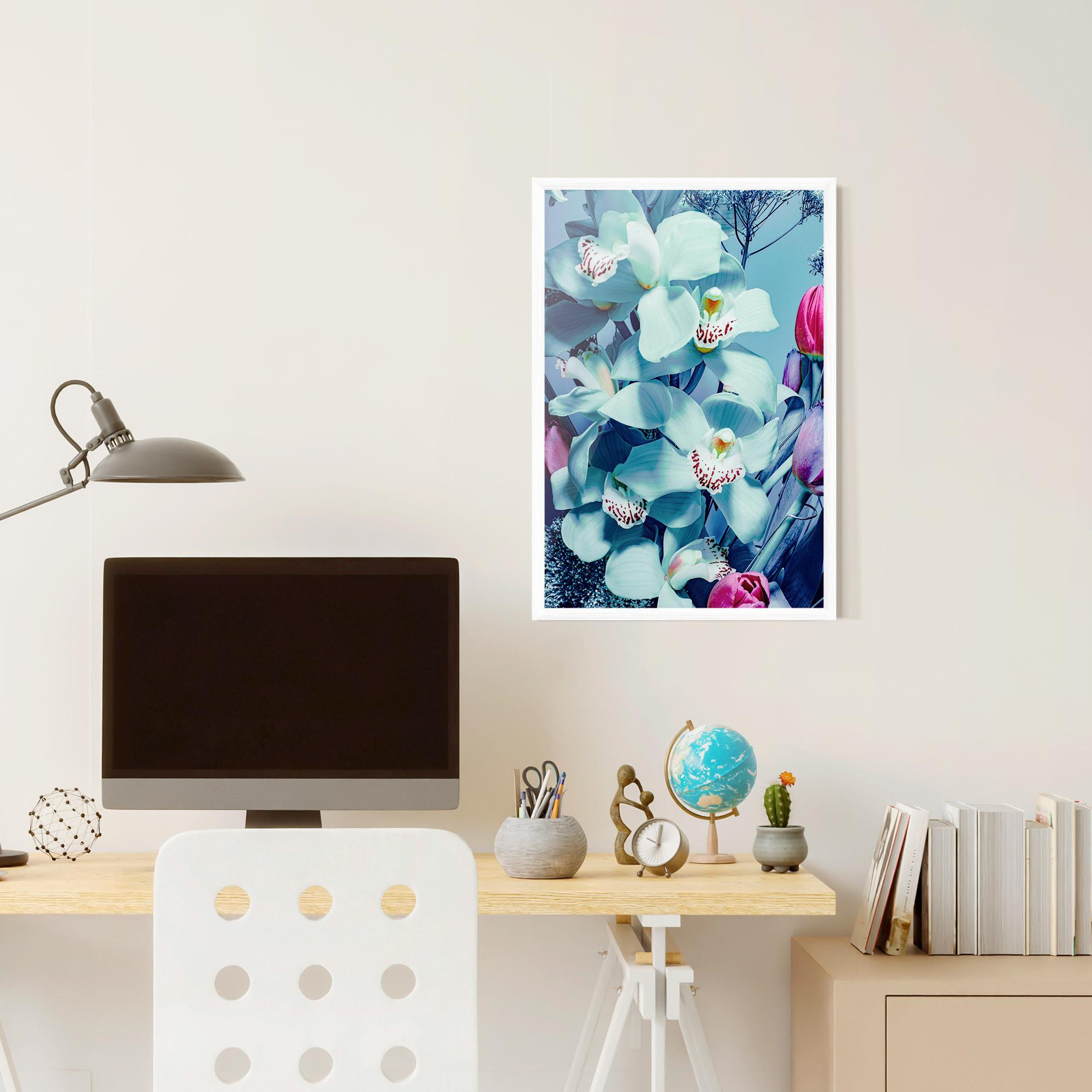 Keretezett Poszter Light Blue Orchids mockup 6