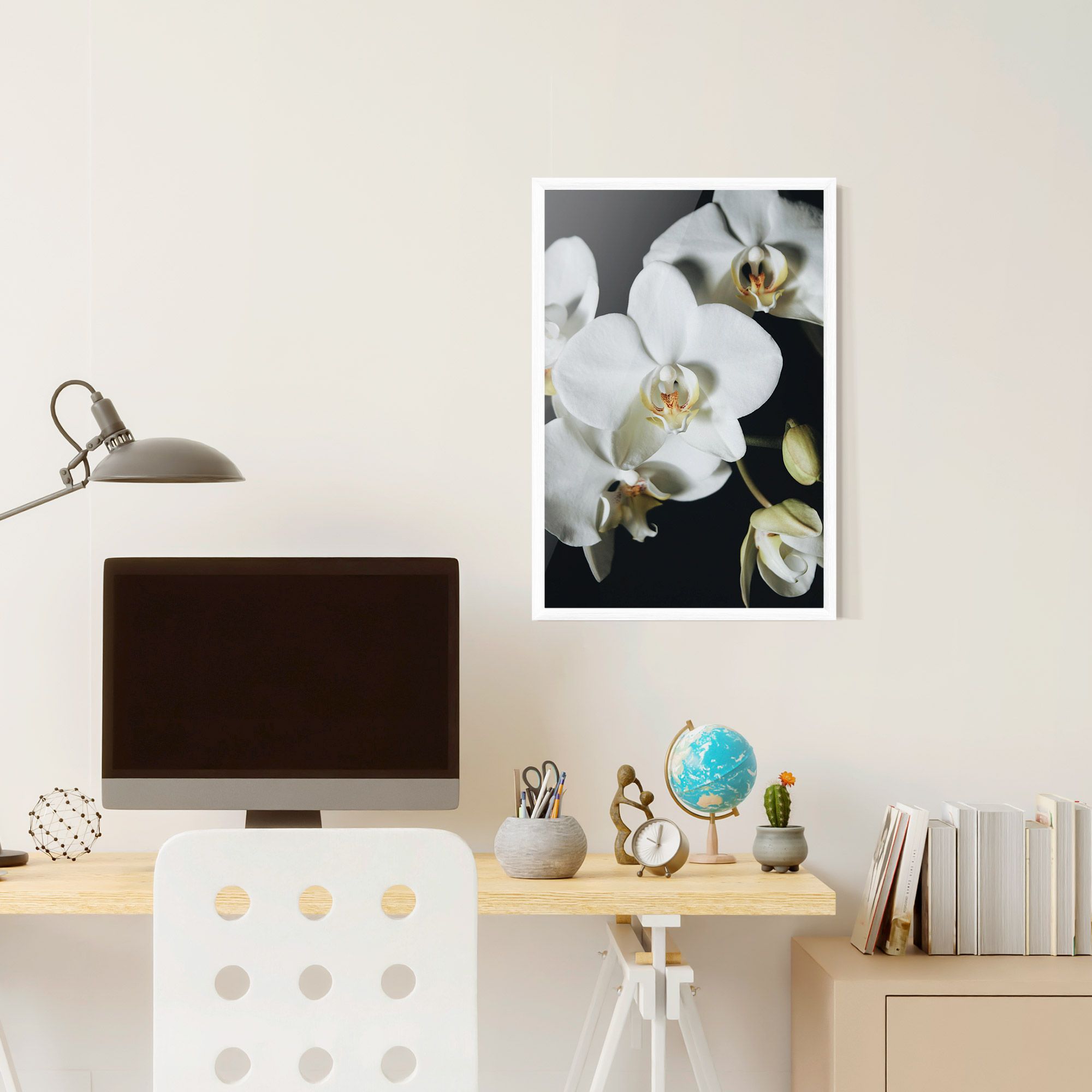 White Orchid On Black mockup 6