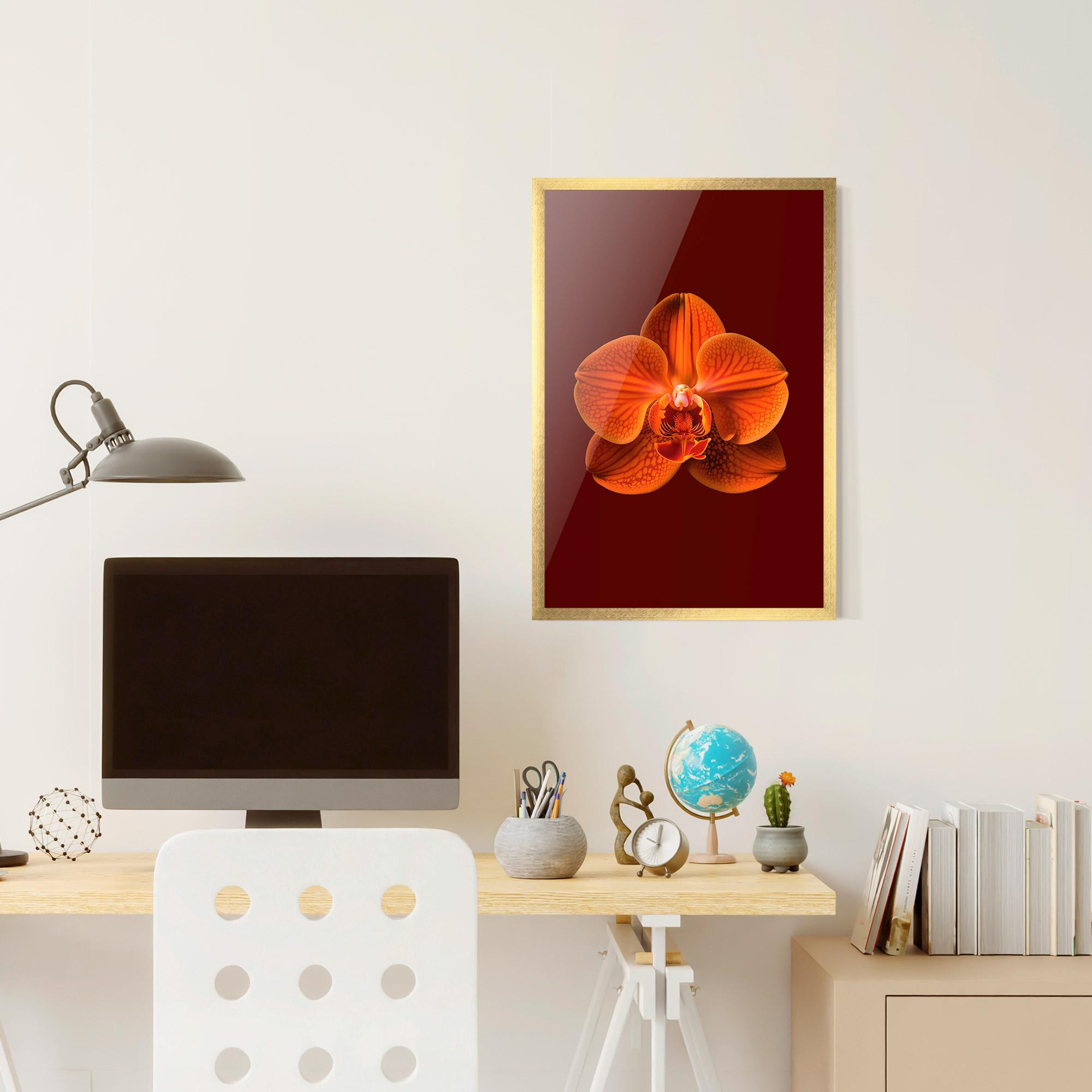Keretezett Poszter Strong Orange Orchid mockup 6