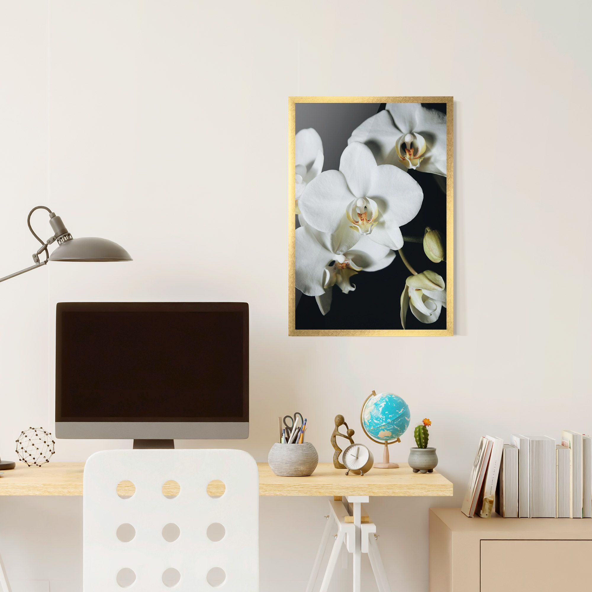 White Orchid On Black mockup 6