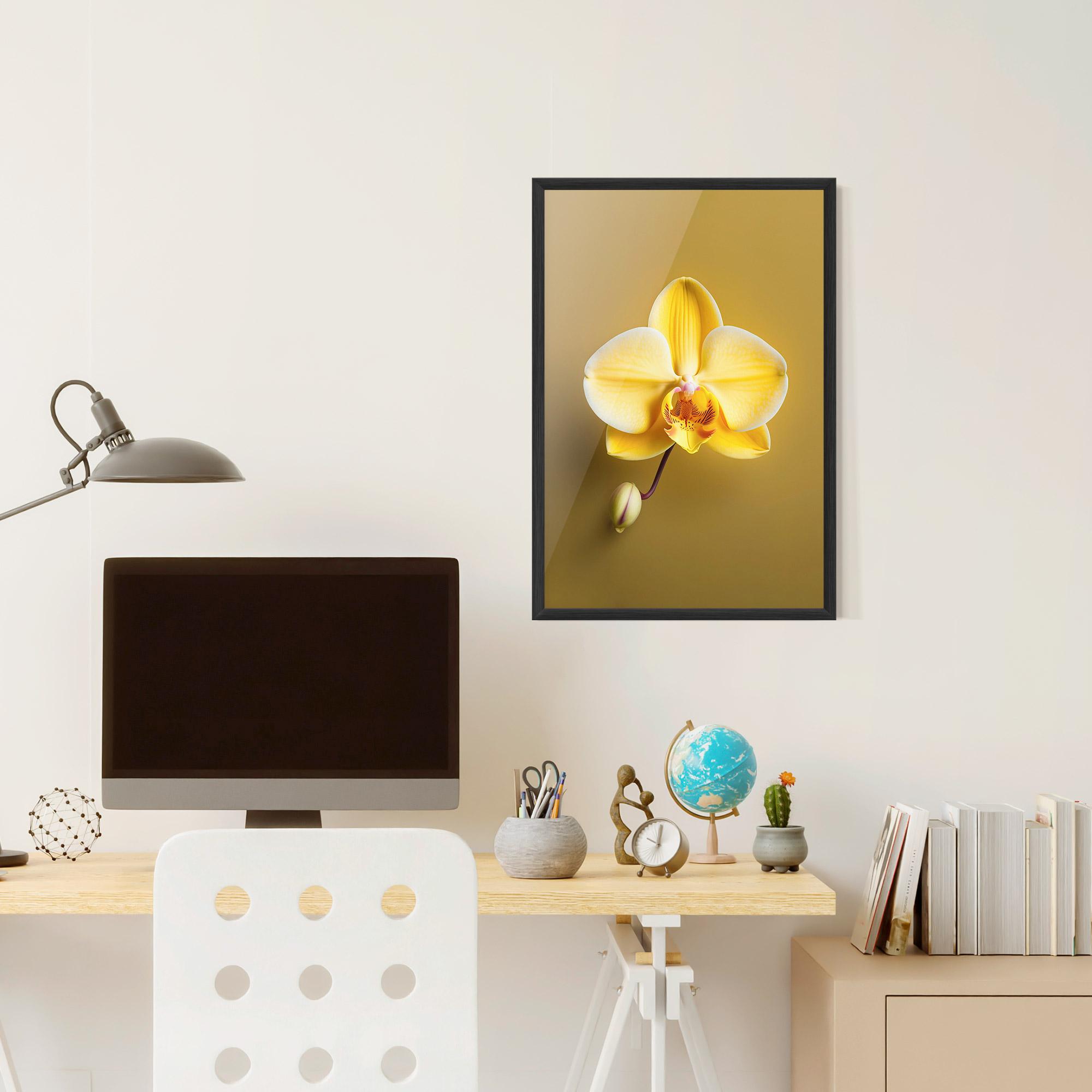 Keretezett Poszter Pastel Yellow Orchid mockup 6
