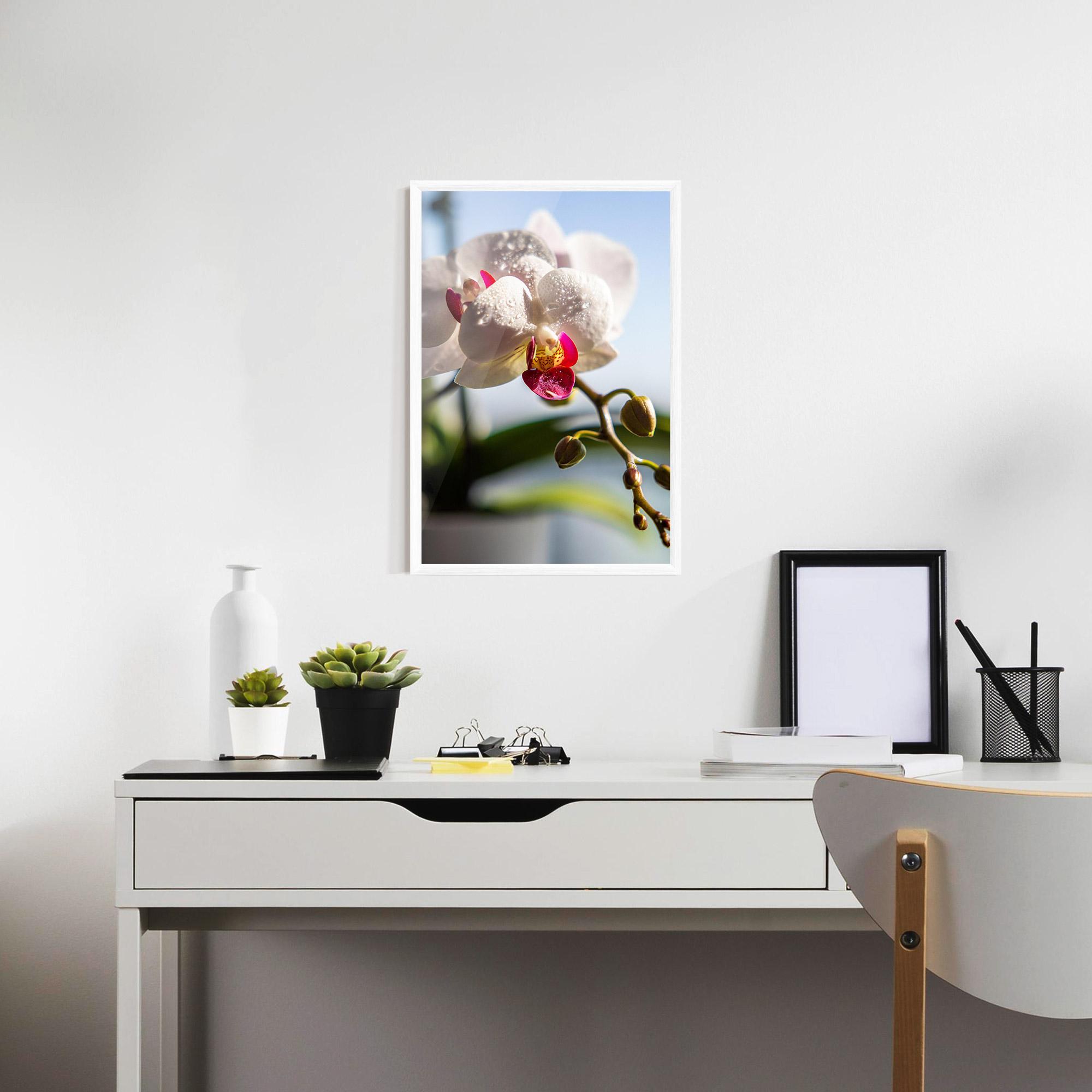 Keretezett Poszter White Orchid With Water mockup 7