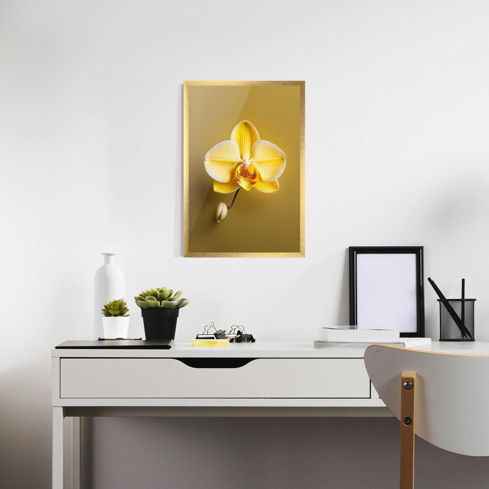 Keretezett Poszter Pastel Yellow Orchid mockup 7