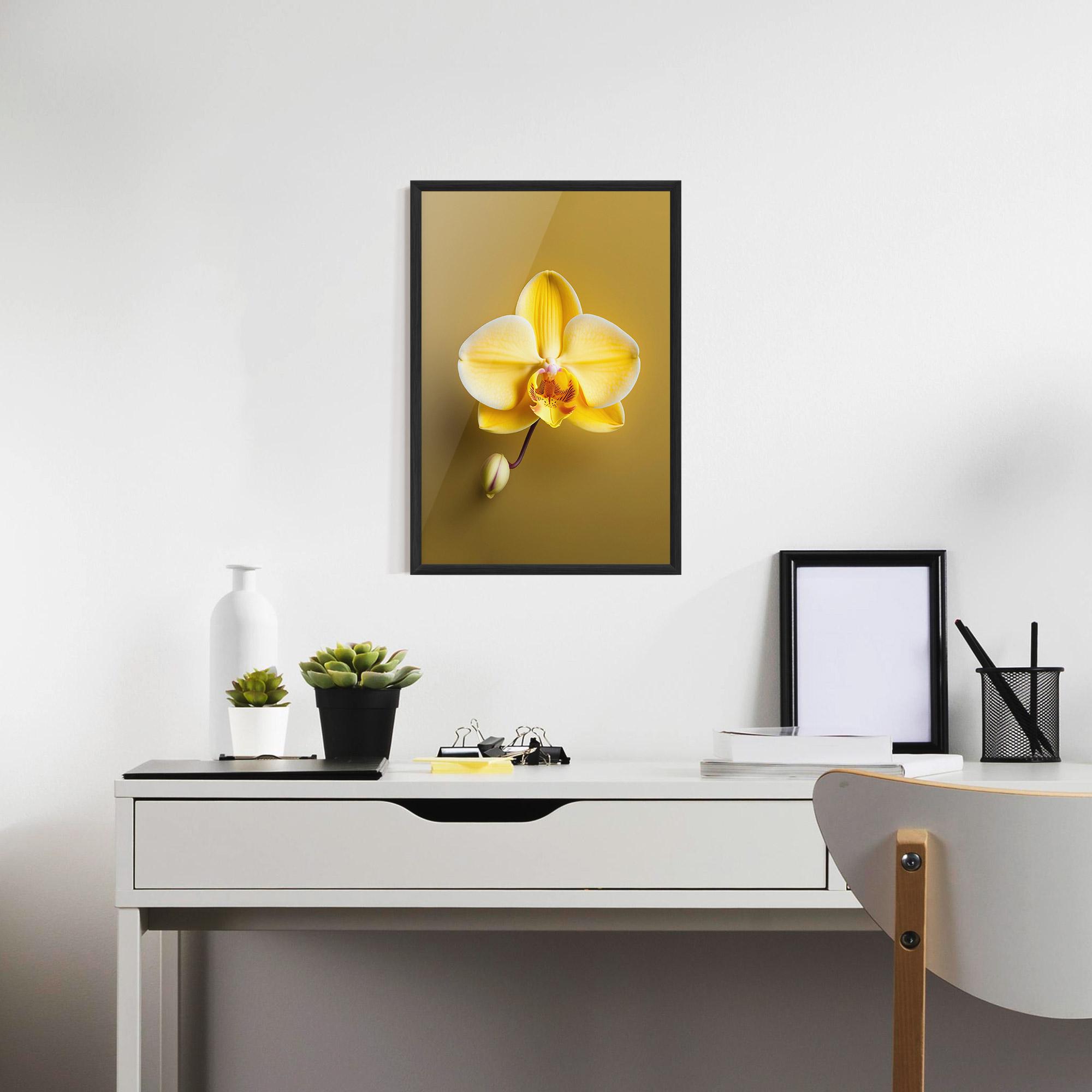 Keretezett Poszter Pastel Yellow Orchid mockup 7