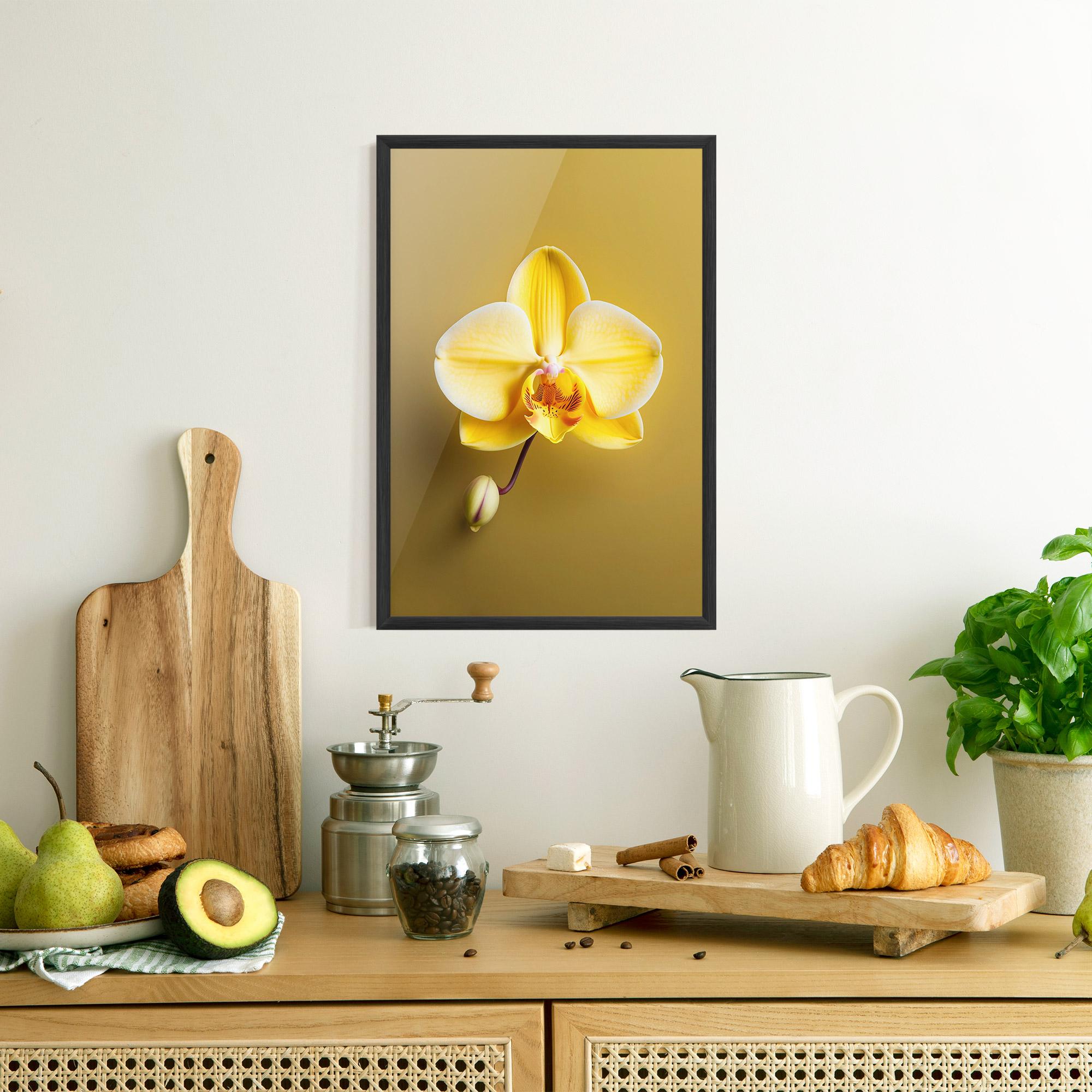 Keretezett Poszter Pastel Yellow Orchid mockup 8