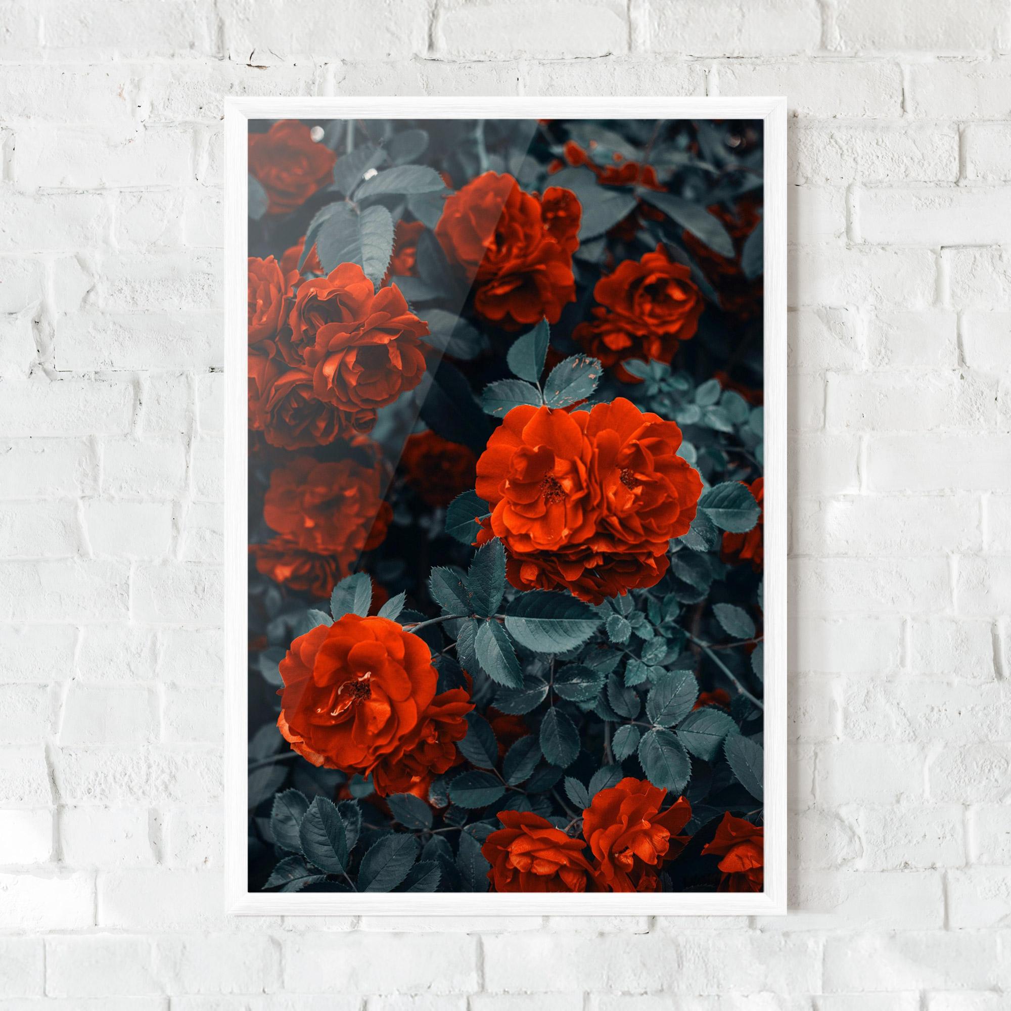 Keretezett Poszter Bright Red Rose mockup 0