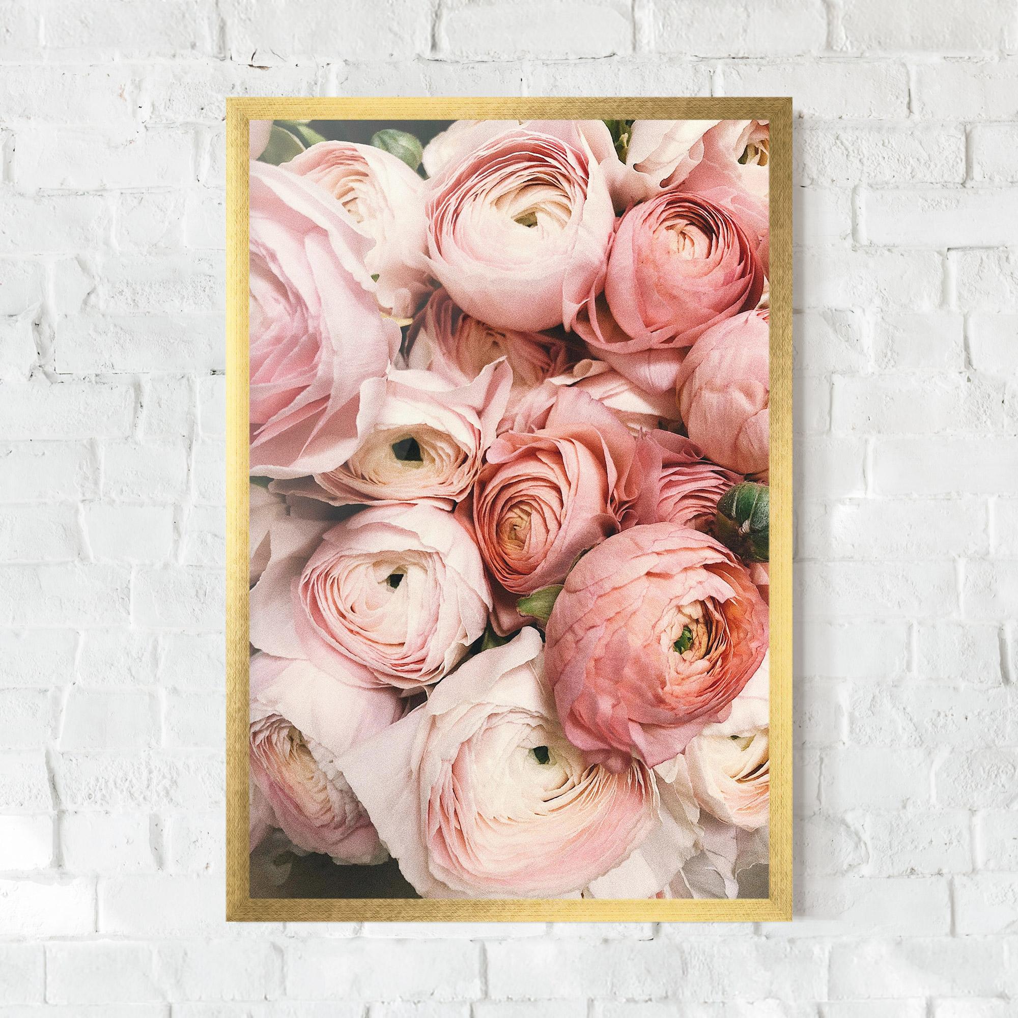 Keretezett Poszter Pink Rose Bouquet mockup 0