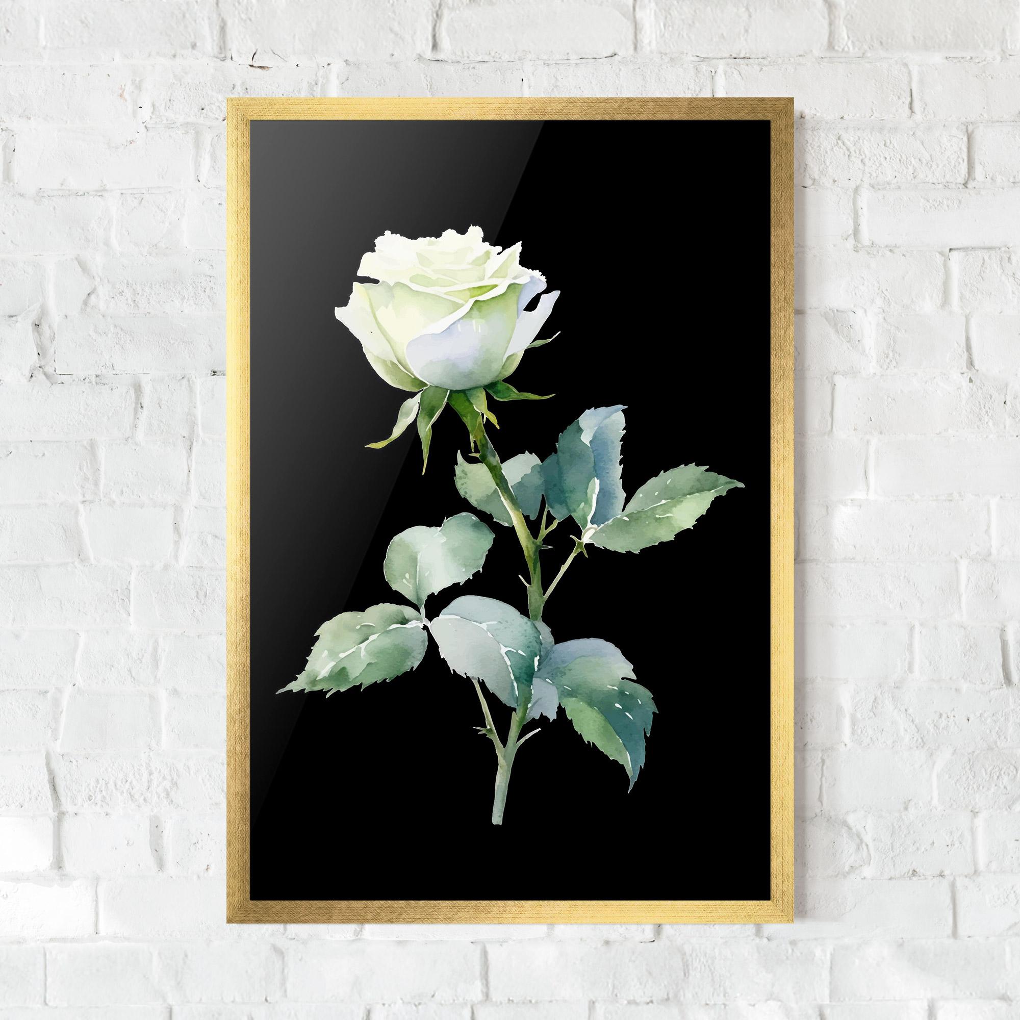 Keretezett Poszter White Rose mockup 0