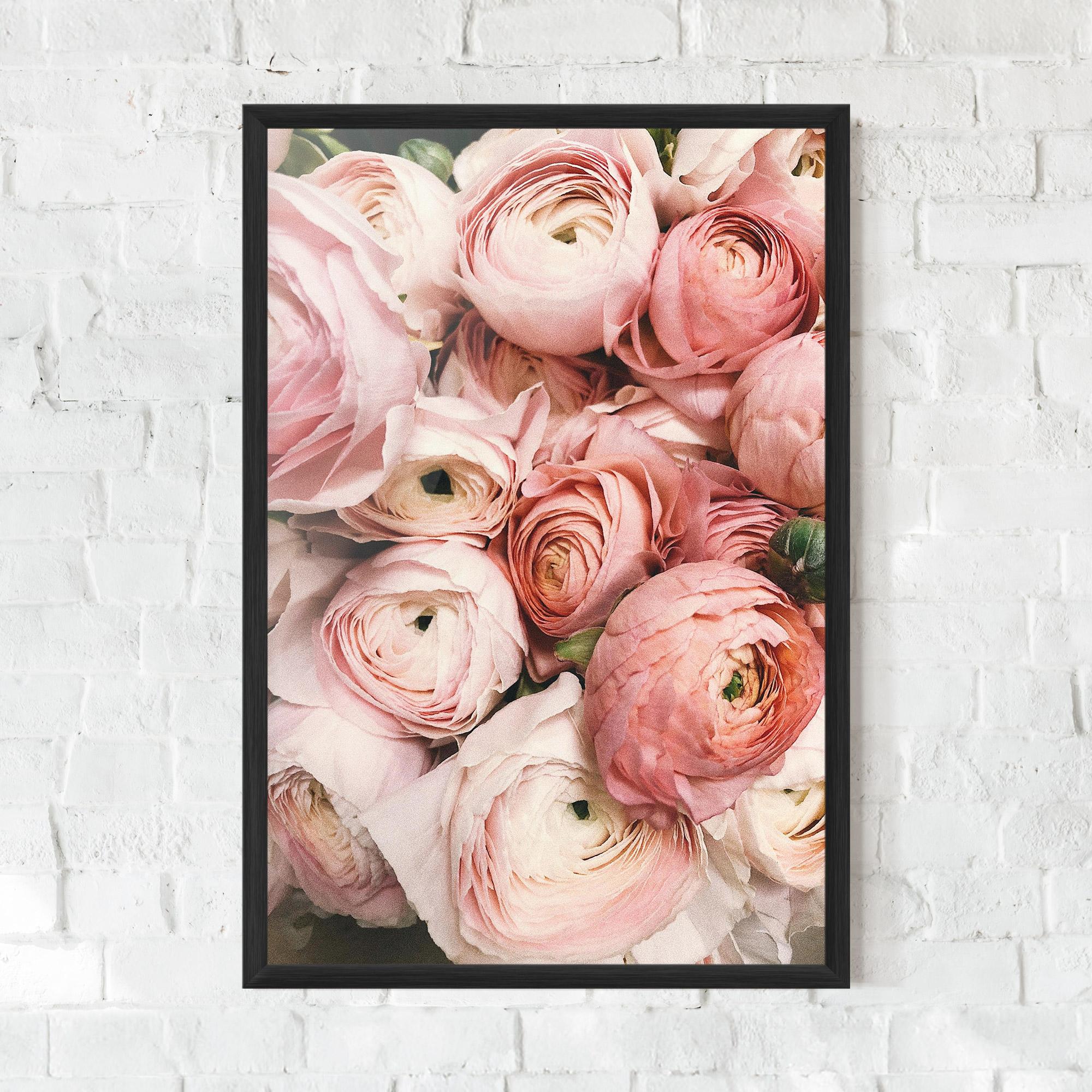 Keretezett Poszter Pink Rose Bouquet mockup 0