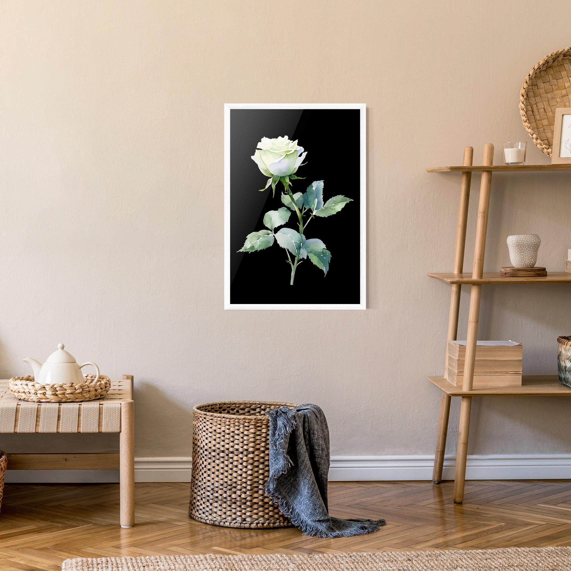 Keretezett Poszter White Rose mockup 9