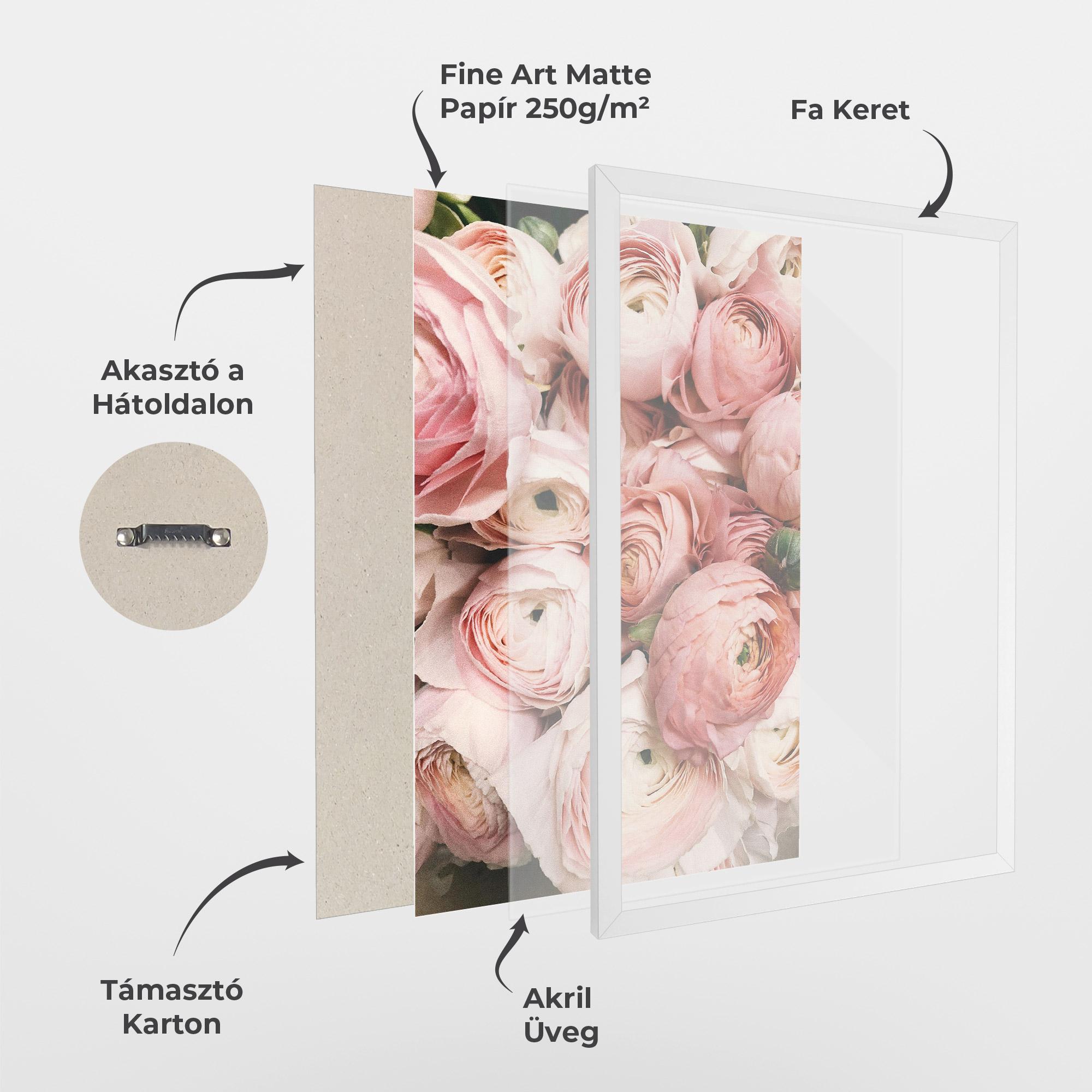 Keretezett Poszter Pink Rose Bouquet mockup 1