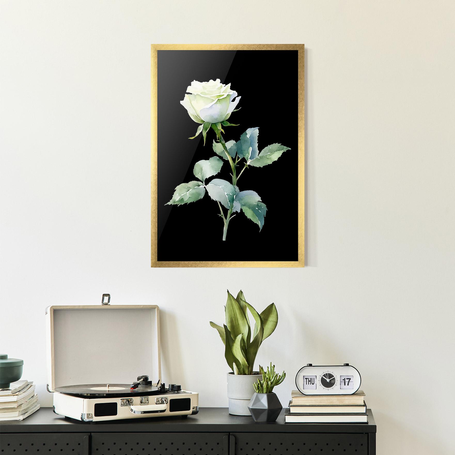 Keretezett Poszter White Rose mockup 2