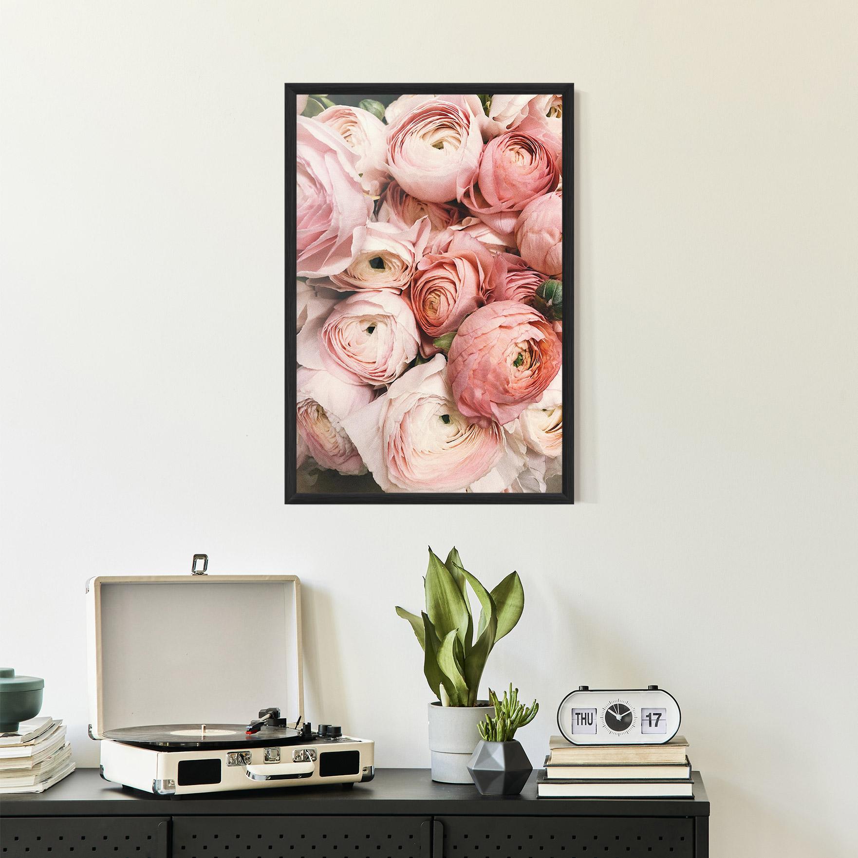 Keretezett Poszter Pink Rose Bouquet mockup 2