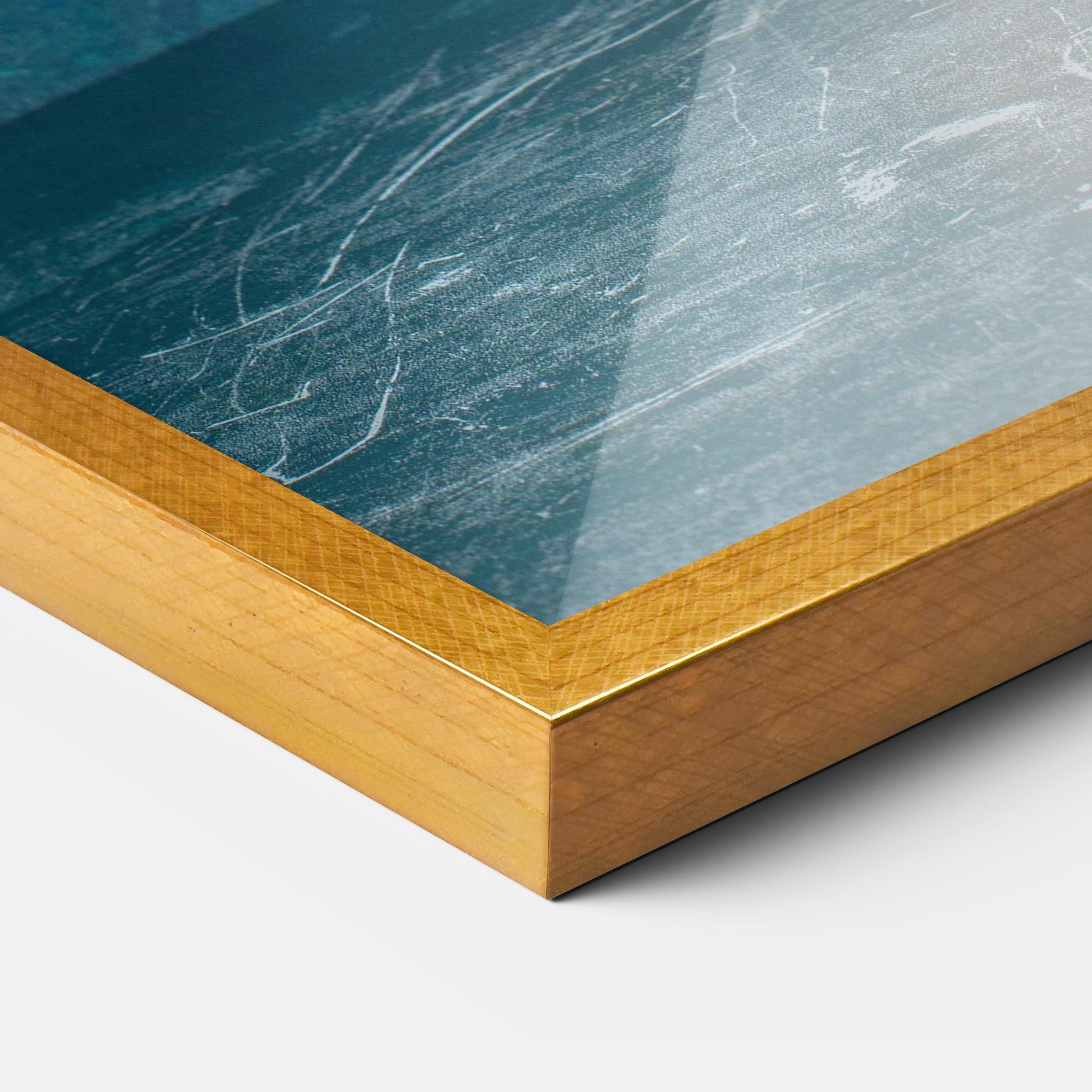 Keretezett Poszter White Roses On Blue mockup 3