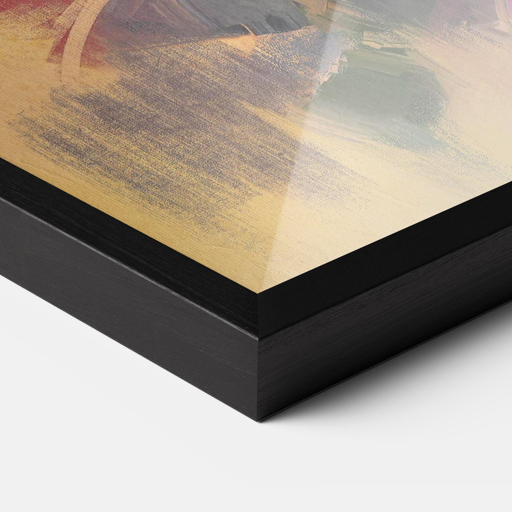 Keretezett Poszter Pink Rose Painting mockup 3