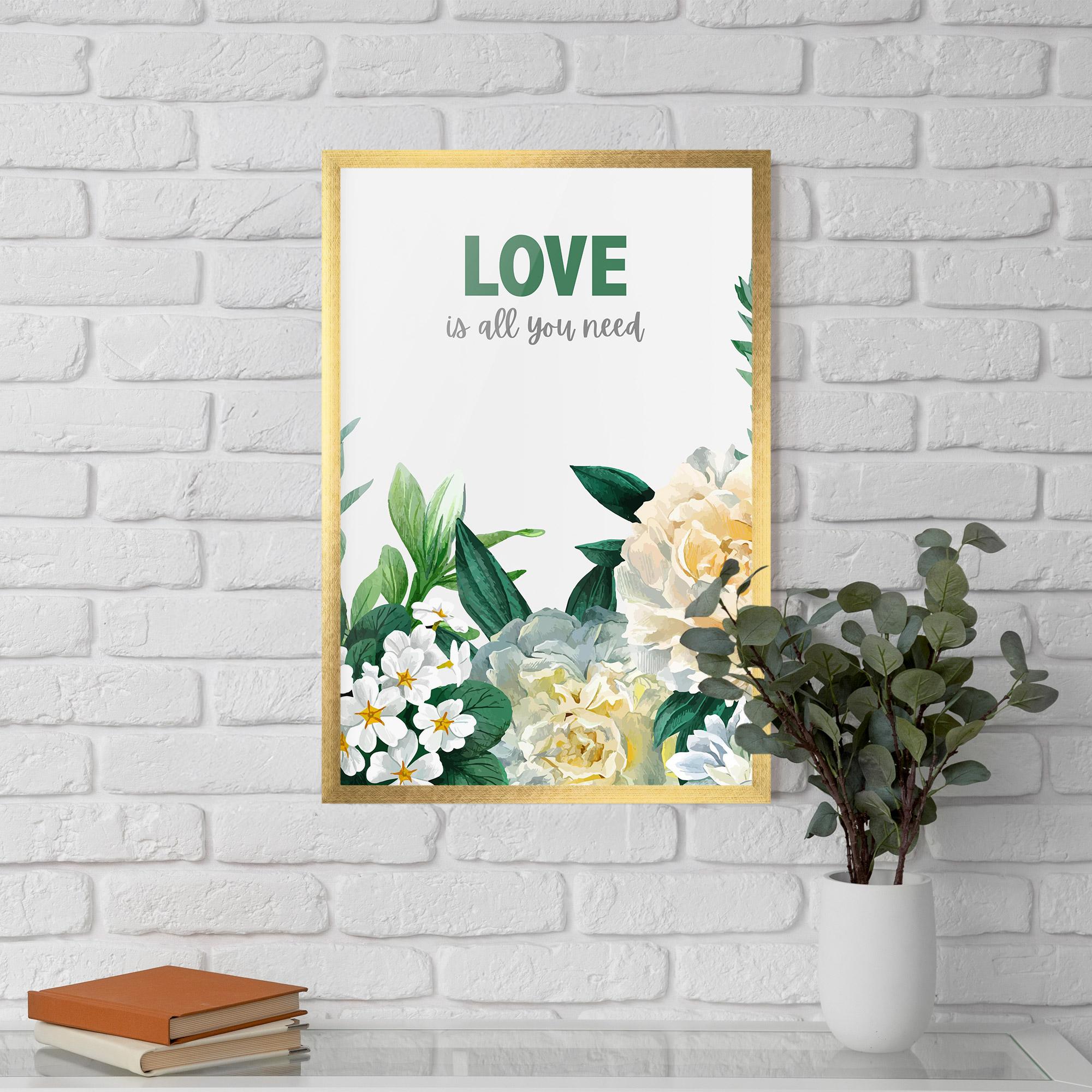 Keretezett Poszter Green Rose Love mockup 5