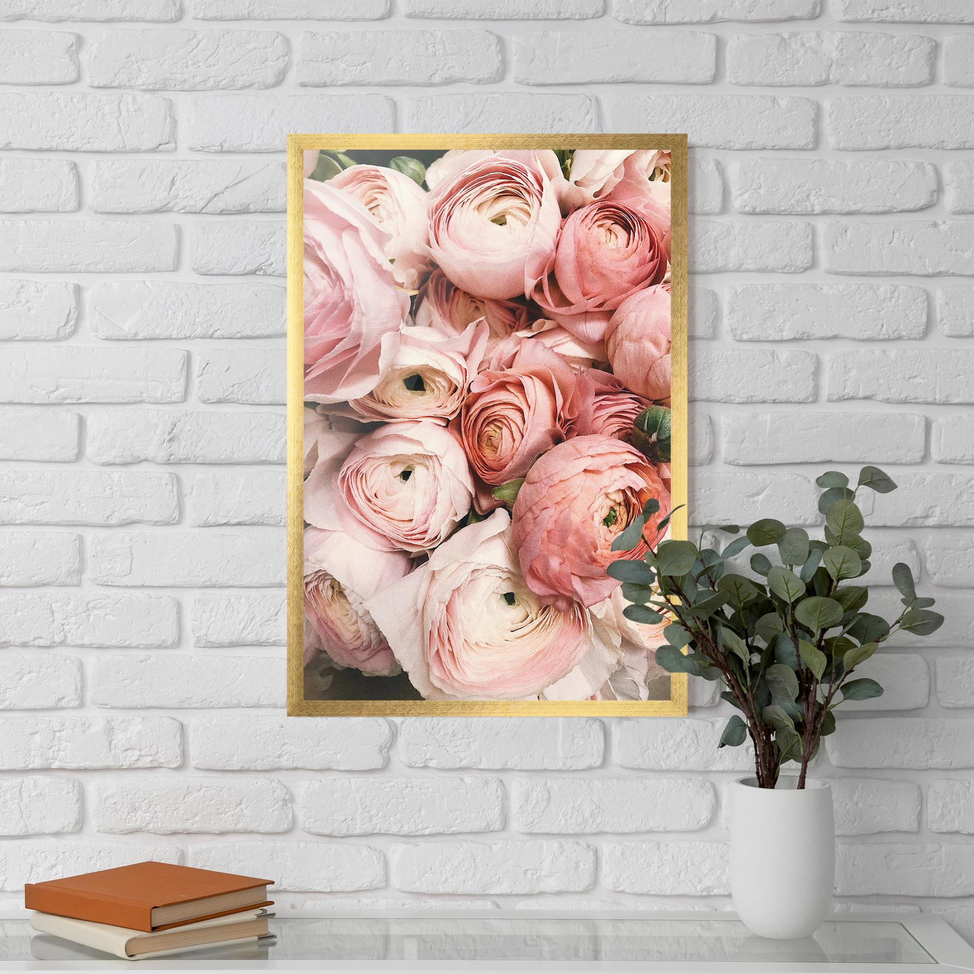 Keretezett Poszter Pink Rose Bouquet mockup 5