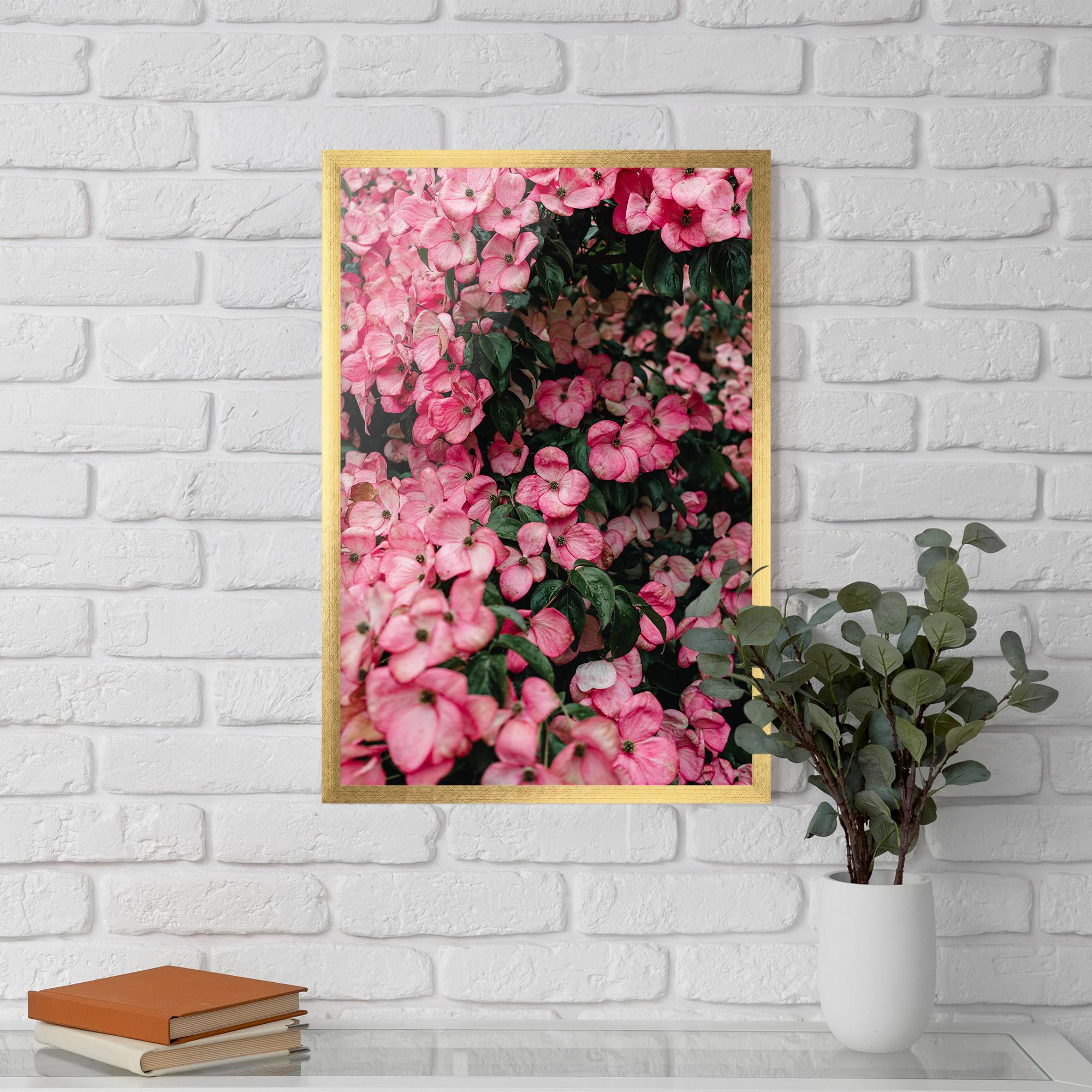 Keretezett Poszter Pink Rose Flower Tree mockup 5