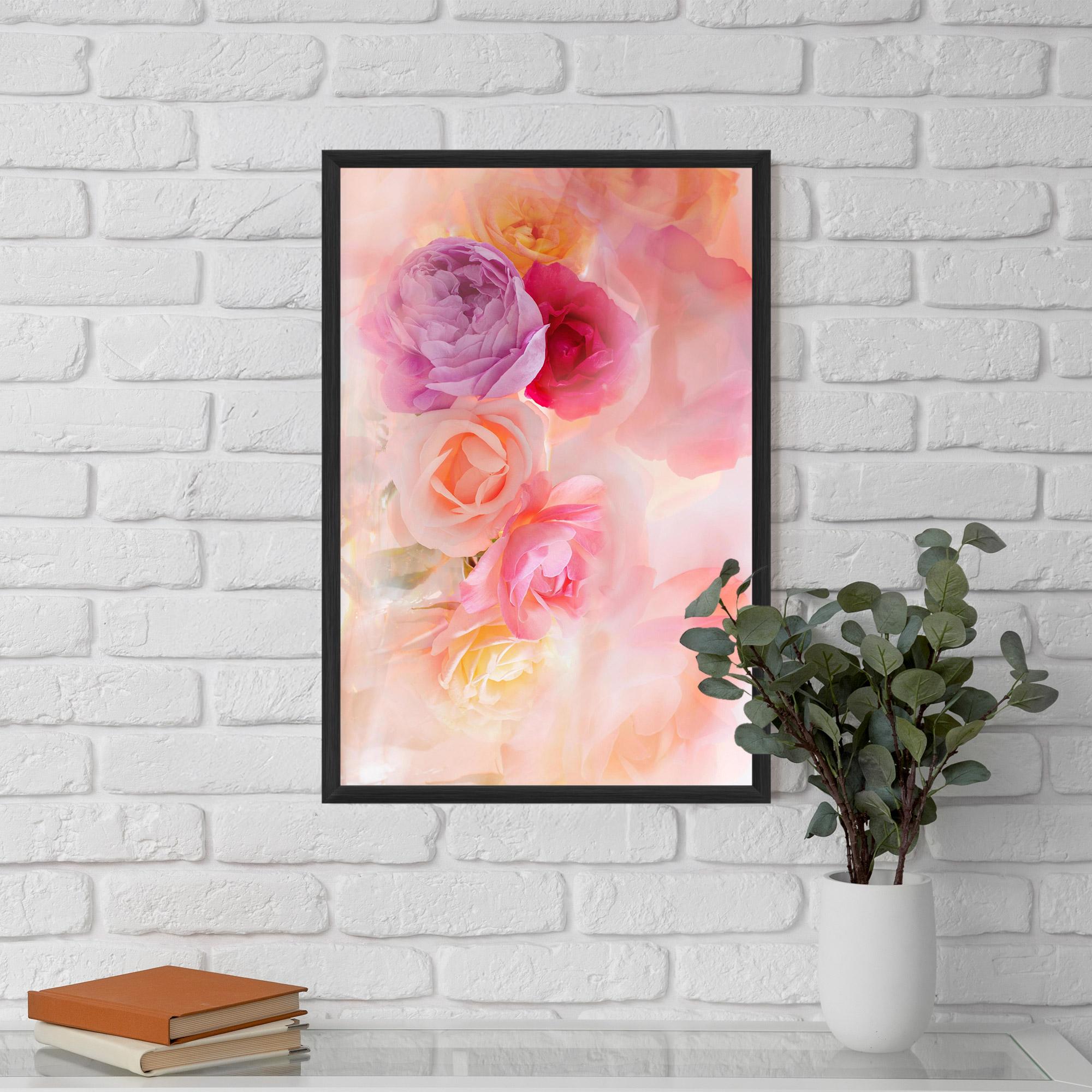 Keretezett Poszter Pastel Color Roses mockup 5