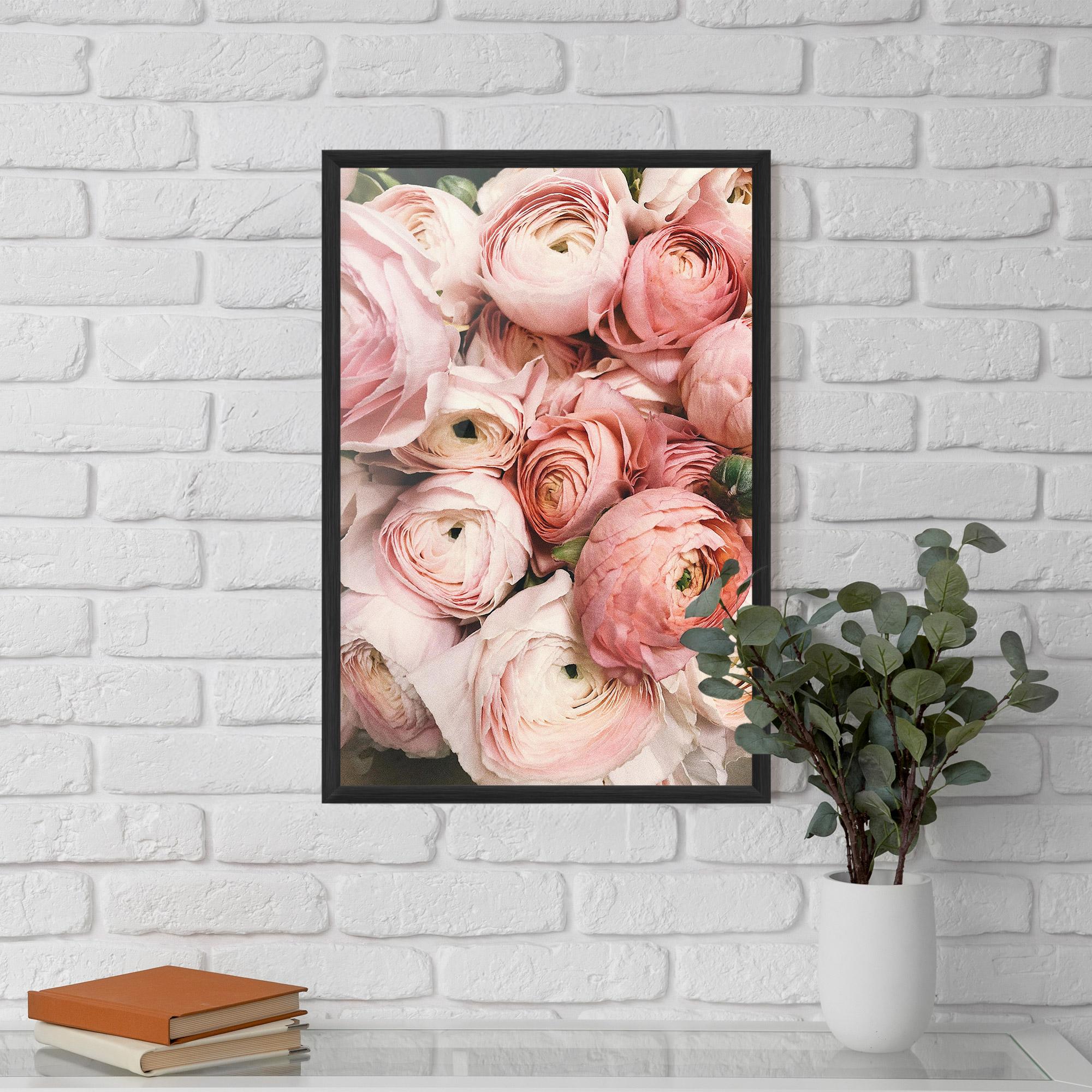 Keretezett Poszter Pink Rose Bouquet mockup 5