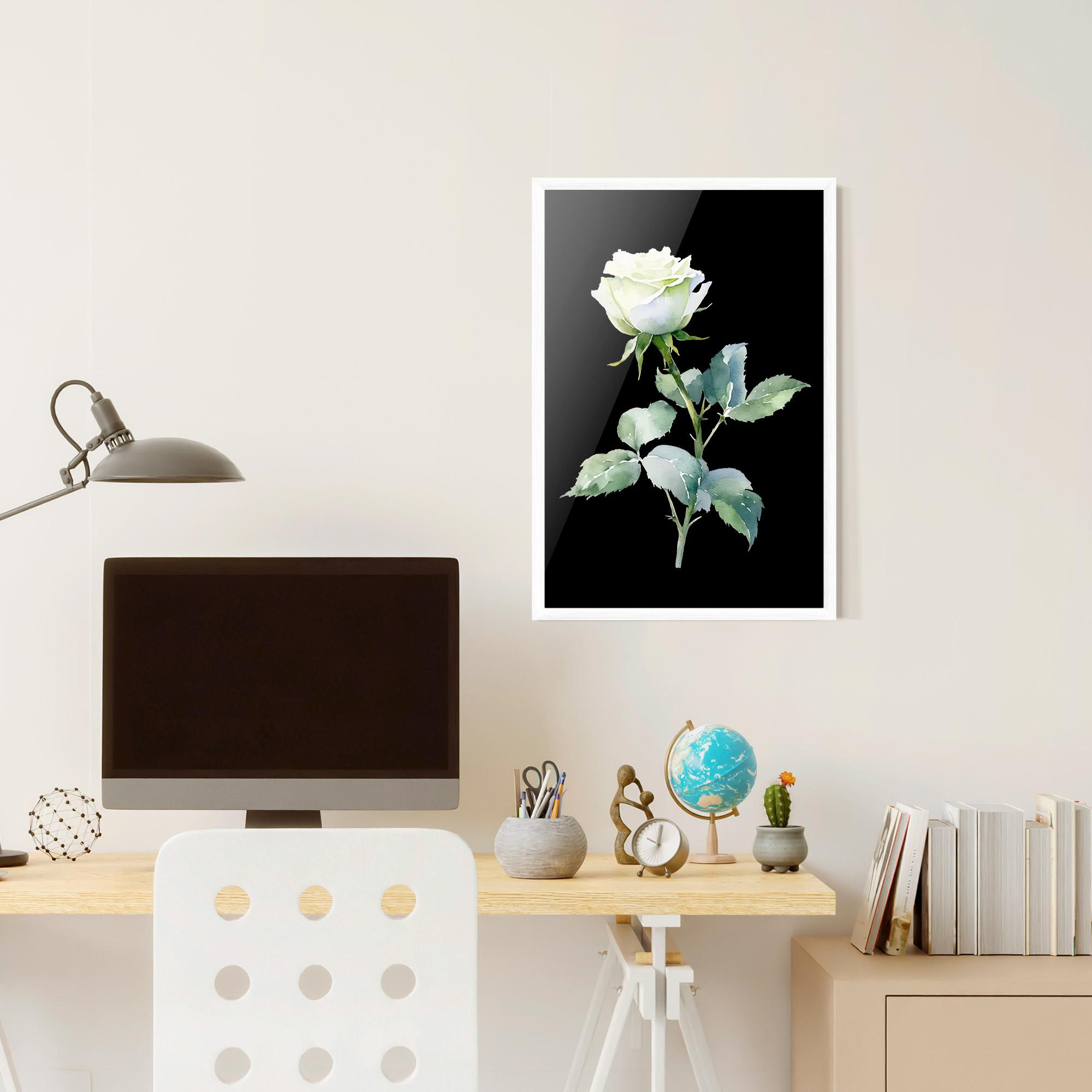 Keretezett Poszter White Rose mockup 6