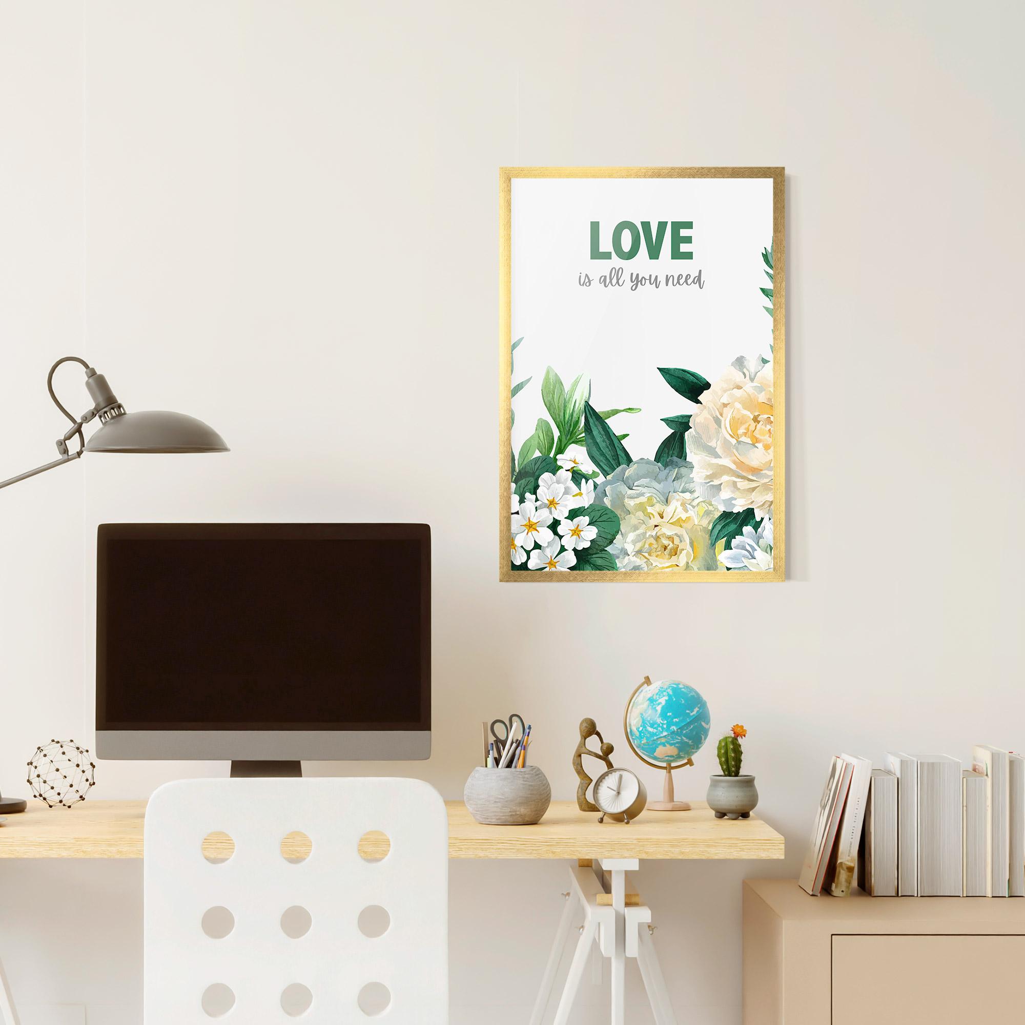 Keretezett Poszter Green Rose Love mockup 6