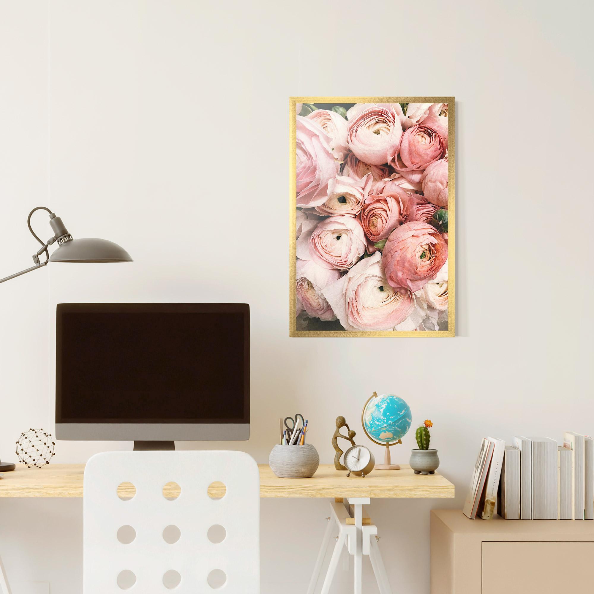 Keretezett Poszter Pink Rose Bouquet mockup 6