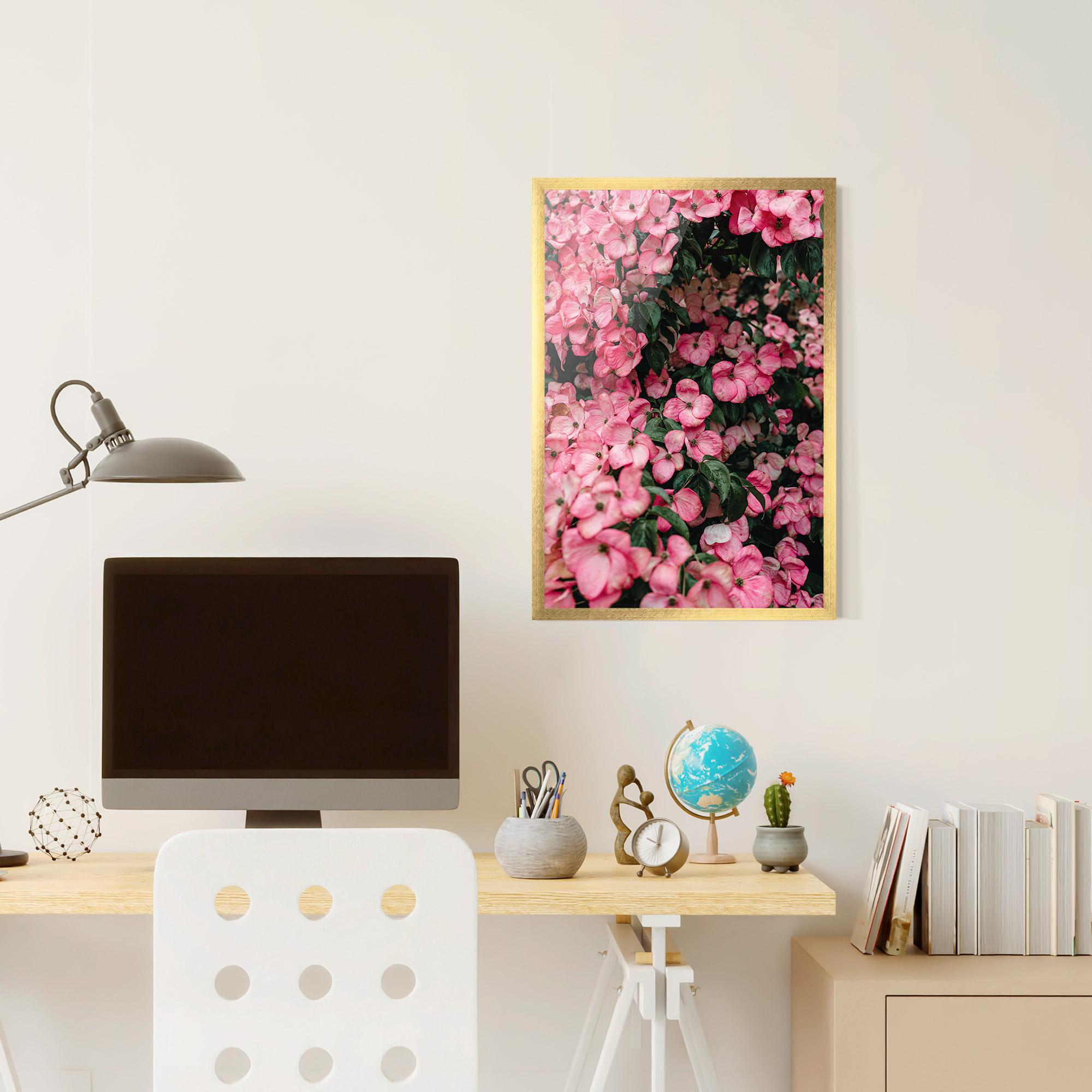 Keretezett Poszter Pink Rose Flower Tree mockup 6