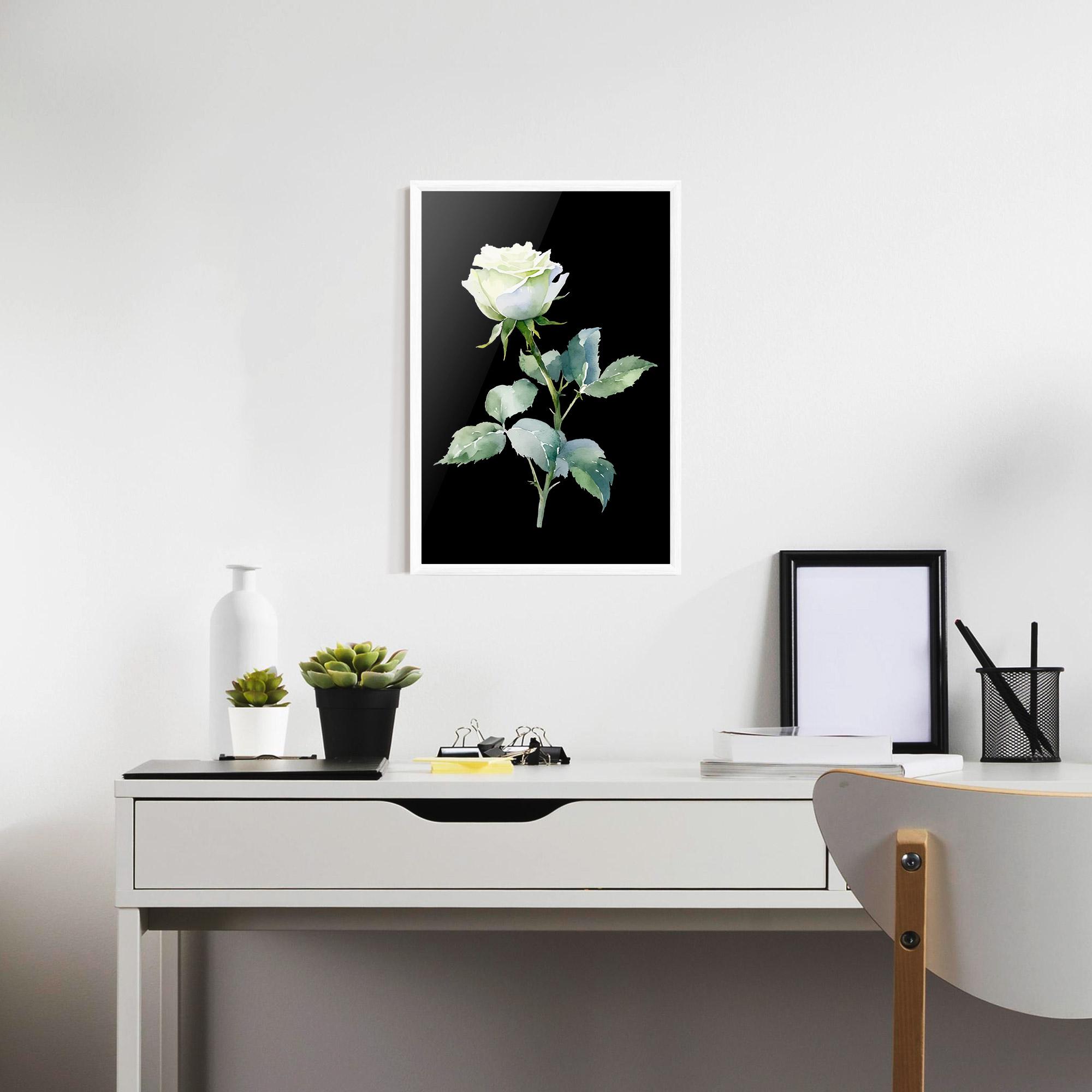 Keretezett Poszter White Rose mockup 7