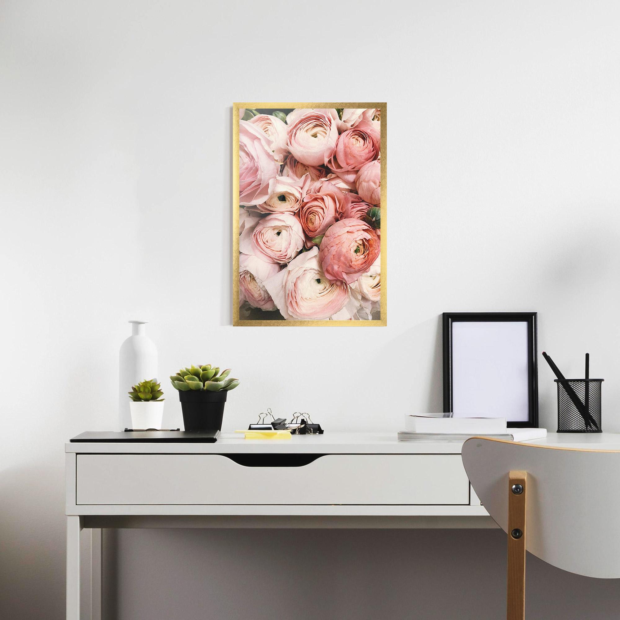 Keretezett Poszter Pink Rose Bouquet mockup 7