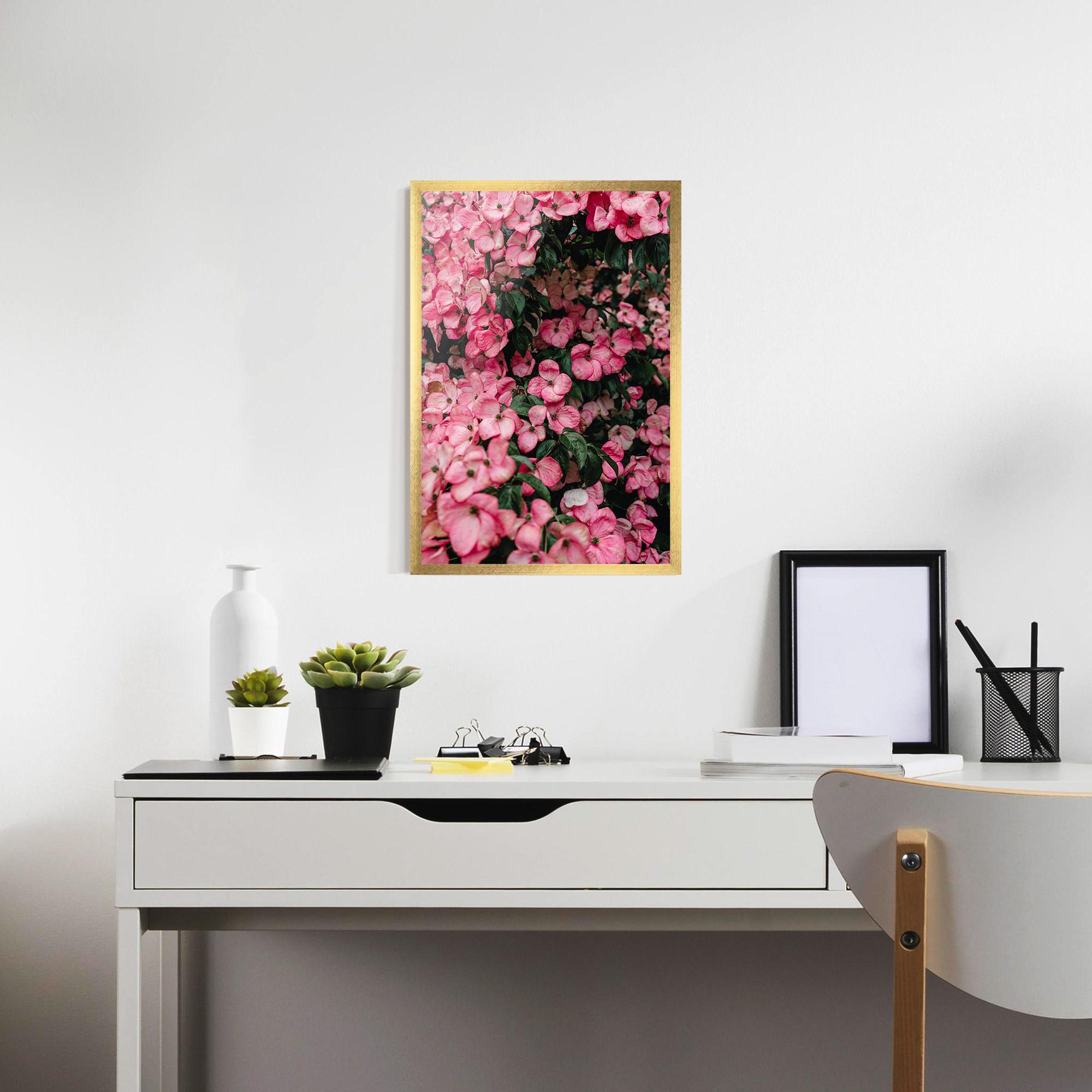 Keretezett Poszter Pink Rose Flower Tree mockup 7