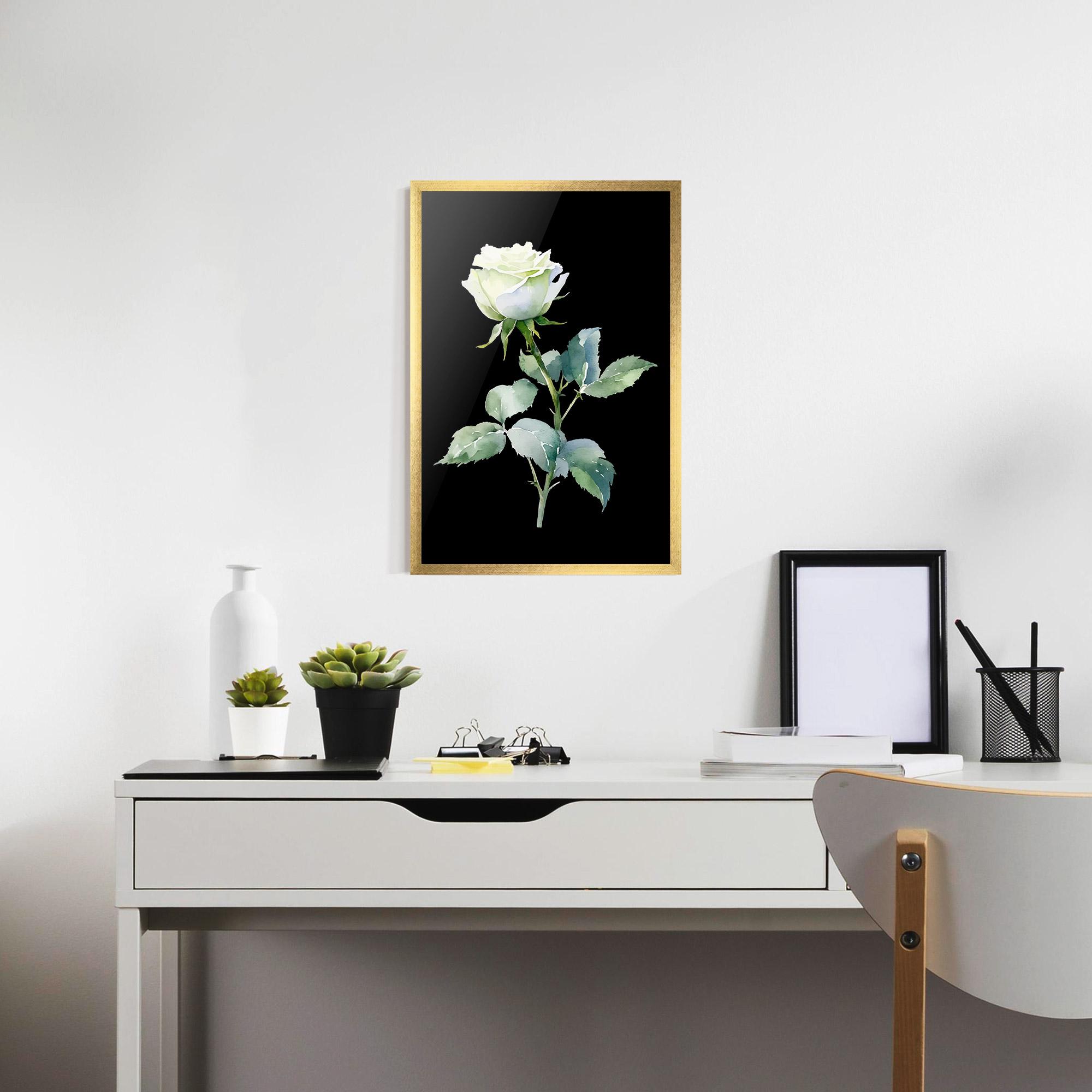 Keretezett Poszter White Rose mockup 7