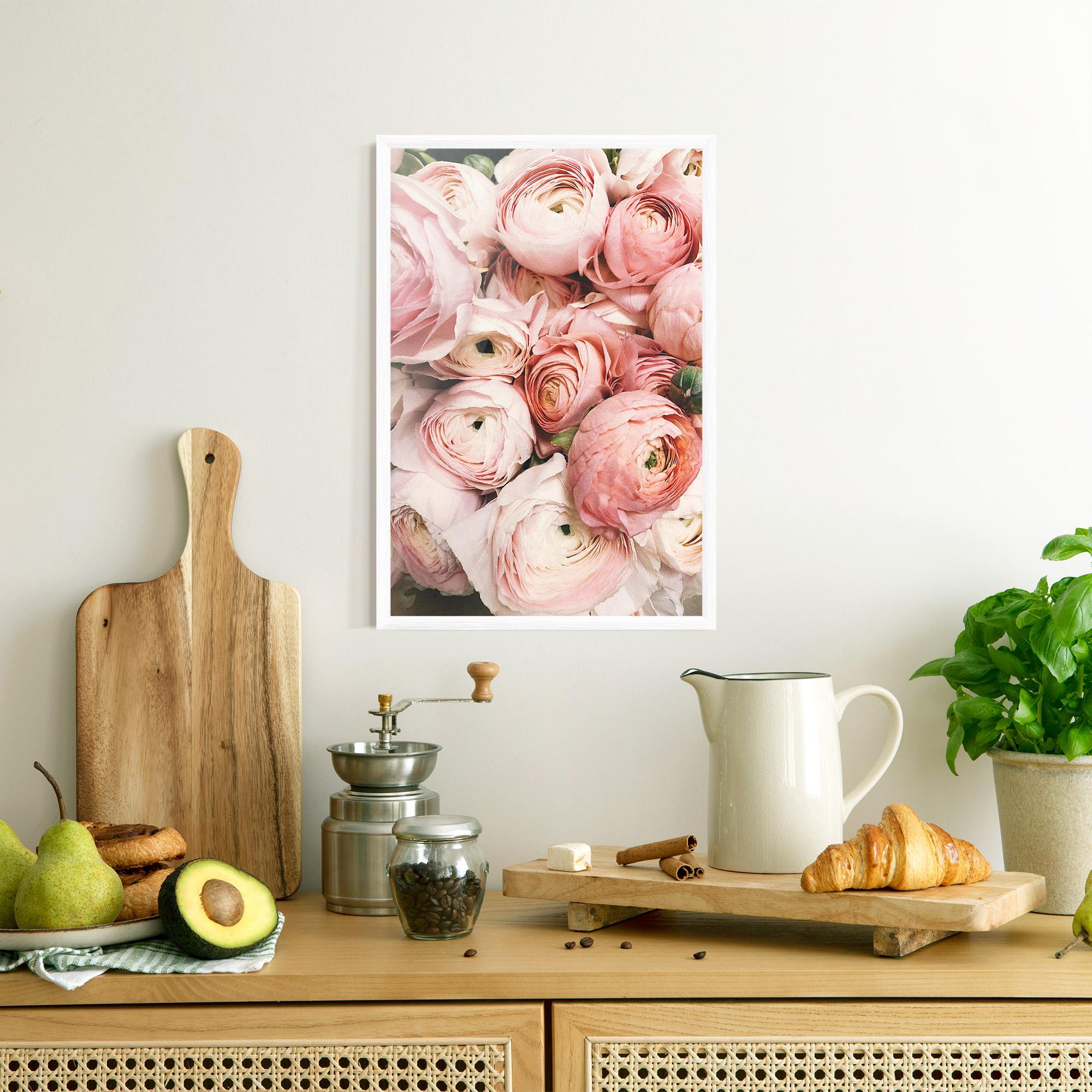 Keretezett Poszter Pink Rose Bouquet mockup 8
