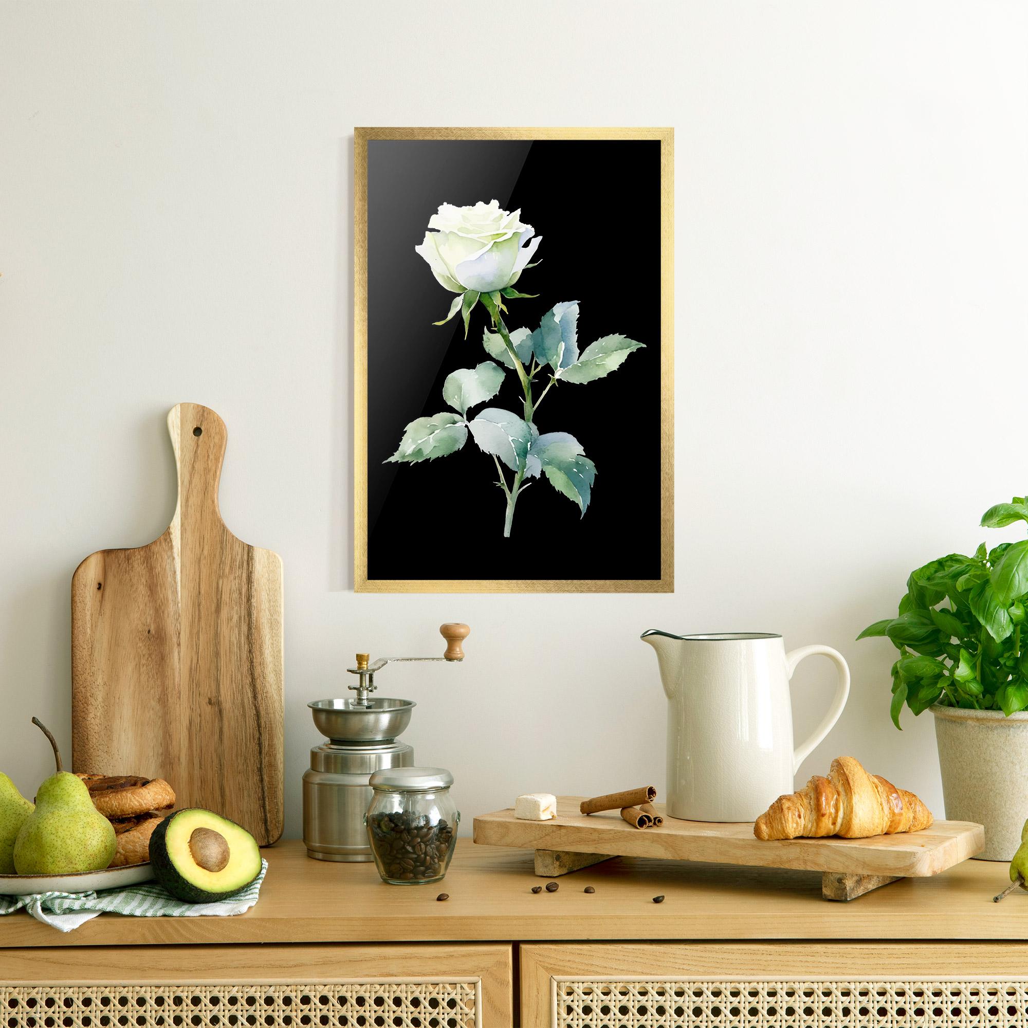 Keretezett Poszter White Rose mockup 8