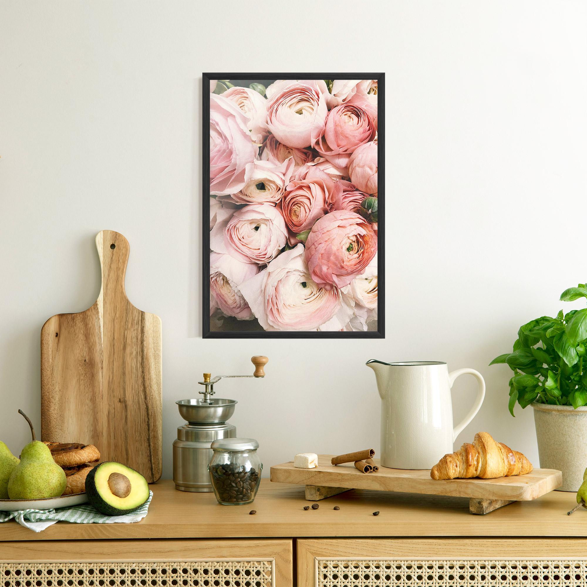 Keretezett Poszter Pink Rose Bouquet mockup 8