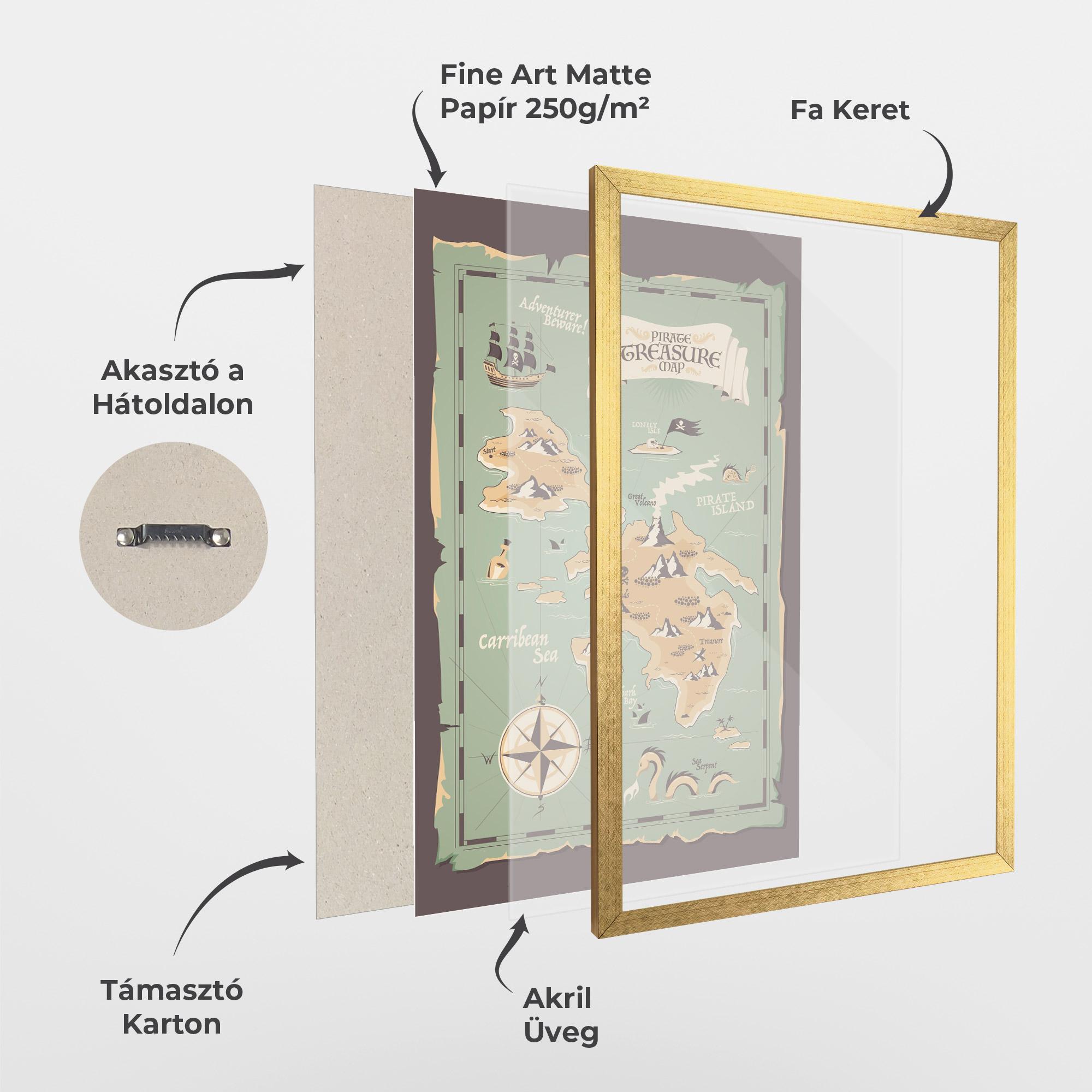 Keretezett Poszter Adventurer Beware mockup 1