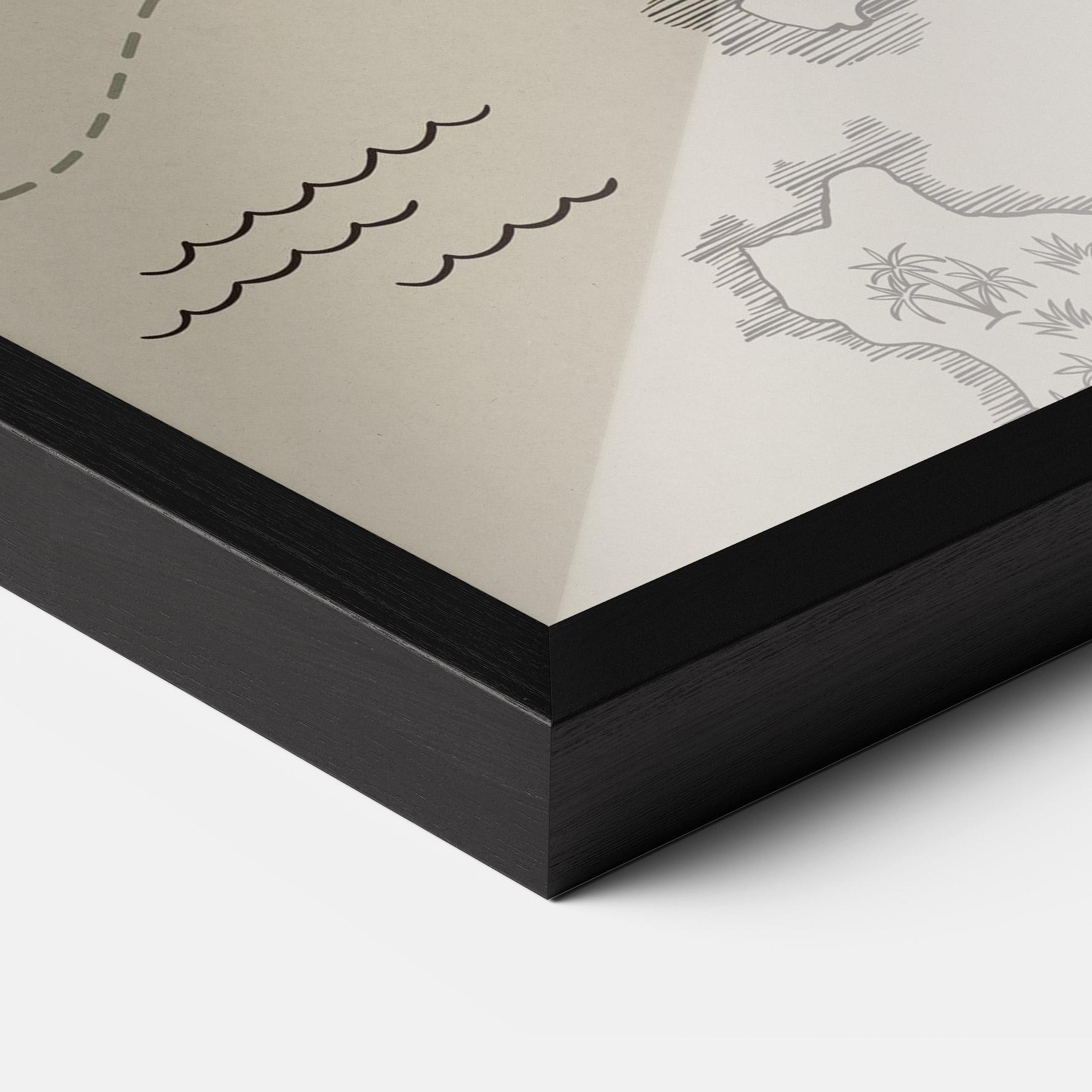 Keretezett Poszter Cream Island Map mockup 3