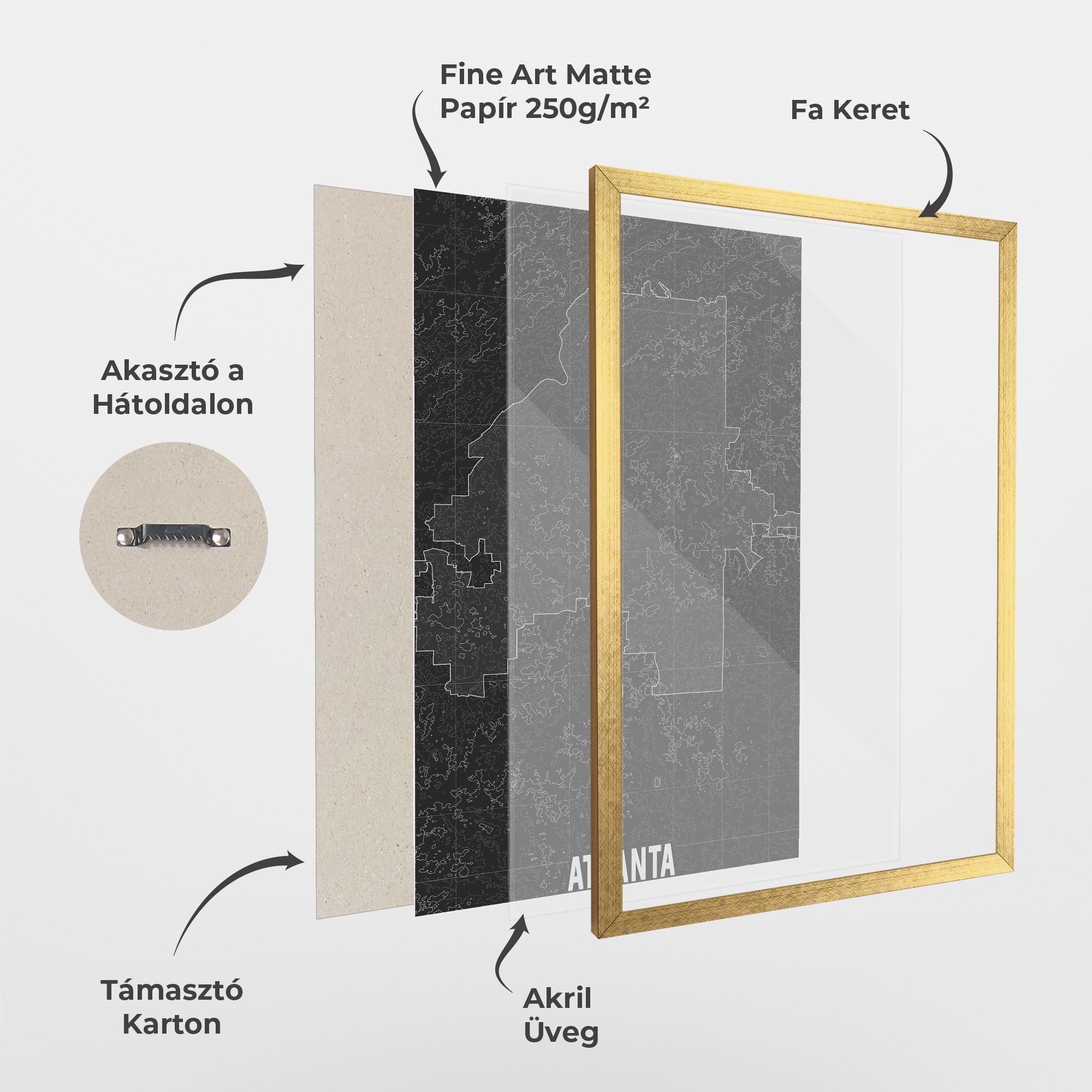 Keretezett Poszter Atlana Grey Map mockup 1
